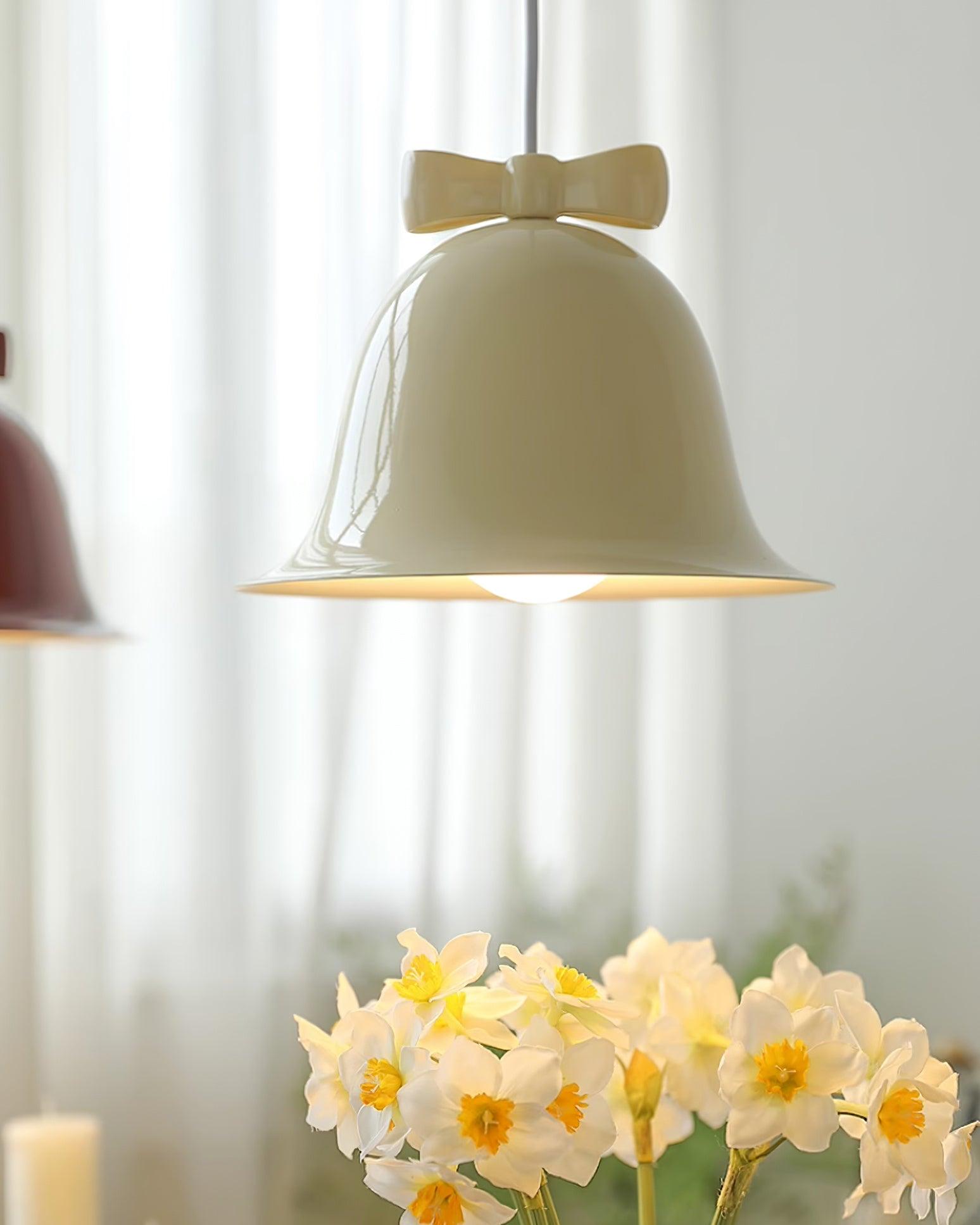 Cute Bells Pendant Lamp Glass Bow Dainty - Letslighting