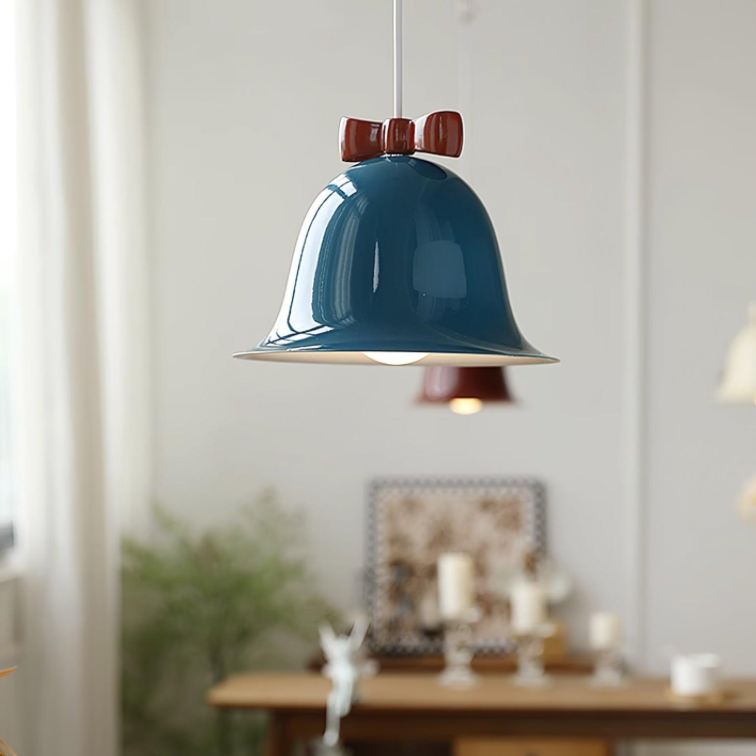 Cute Bells Pendant Lamp Glass Bow Dainty - Letslighting