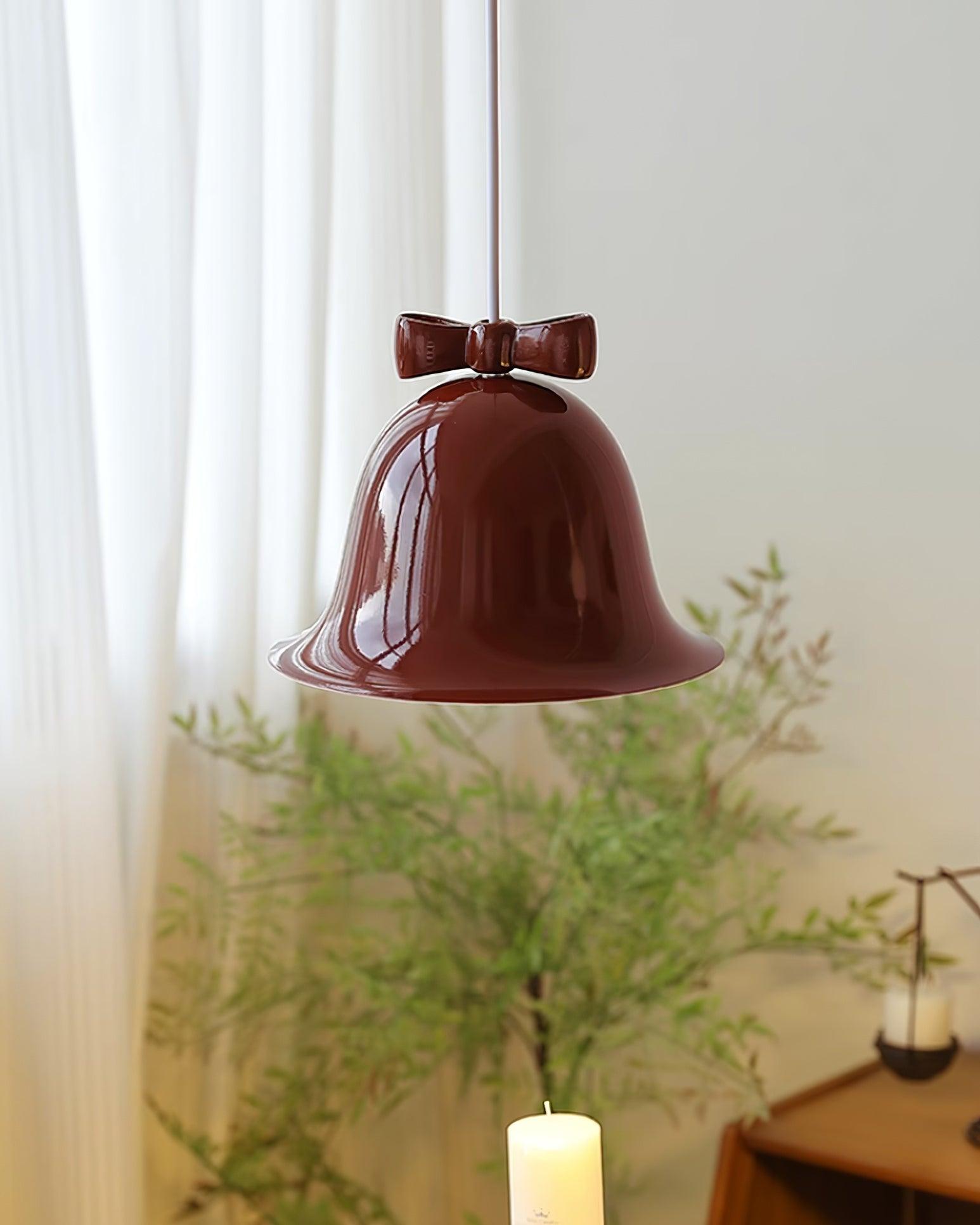 Cute Bells Pendant Lamp Glass Bow Dainty - Letslighting