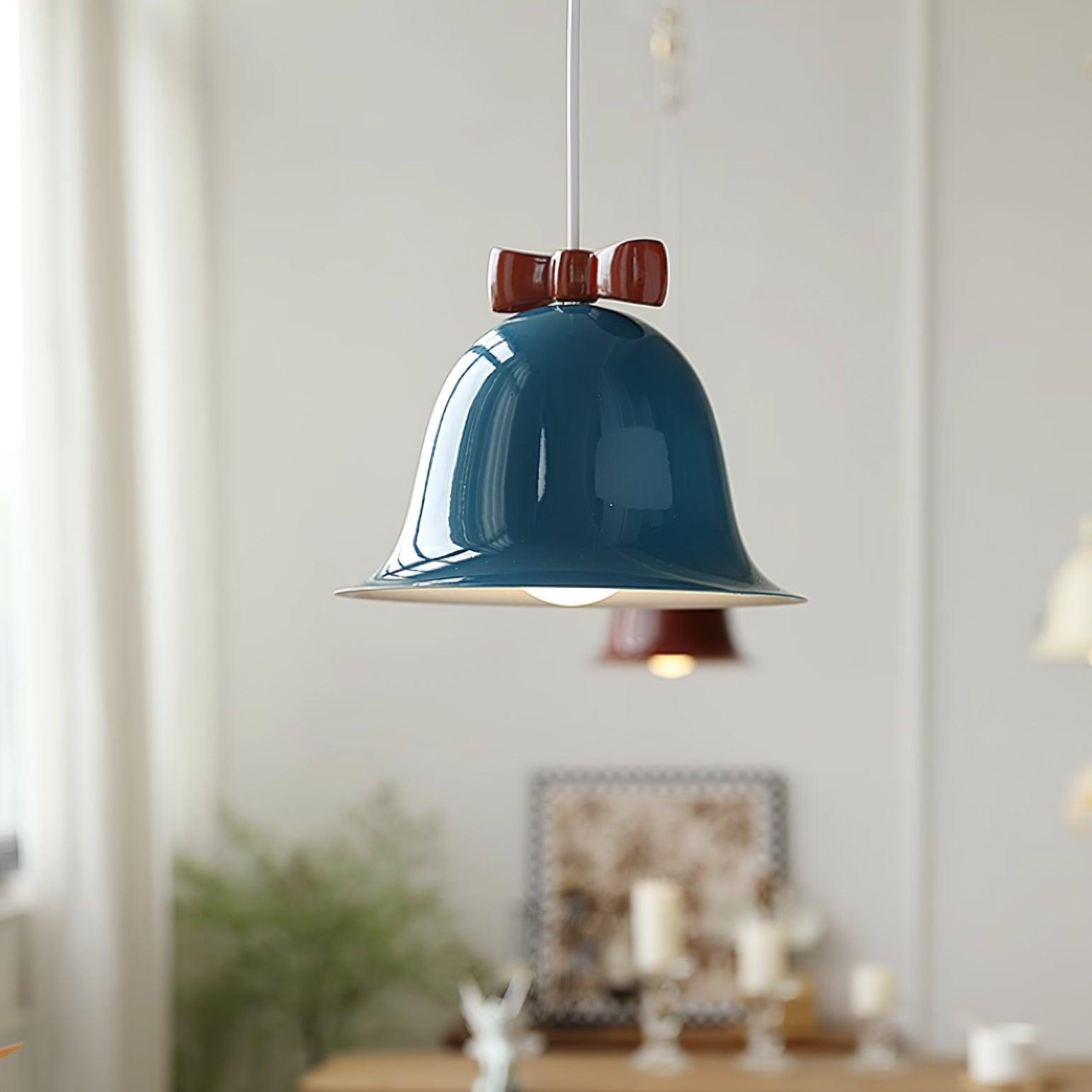 Cute Bells Pendant Lamp Glass Bow Dainty - Letslighting