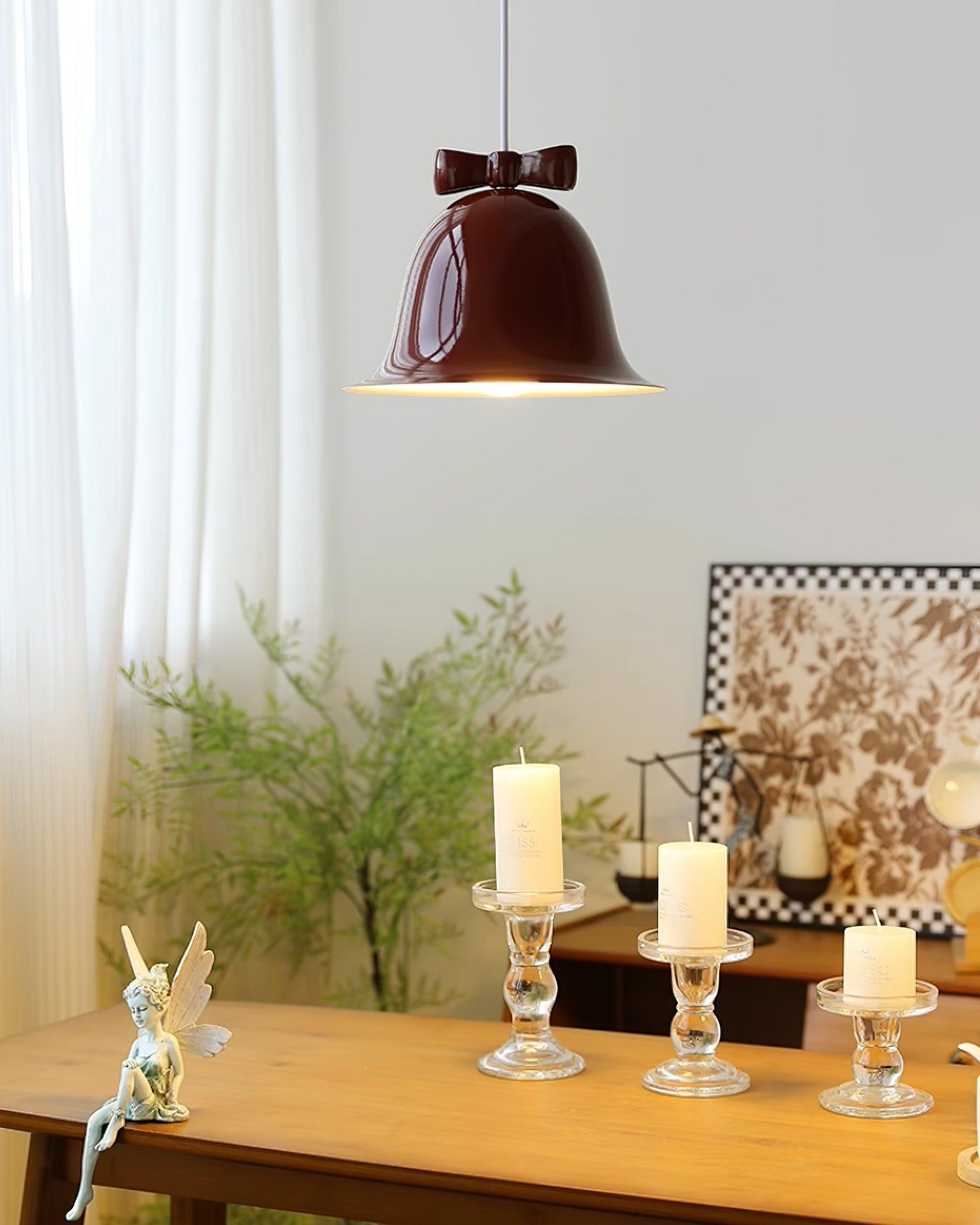 Cute Bells Pendant Lamp Glass Bow Dainty - Letslighting