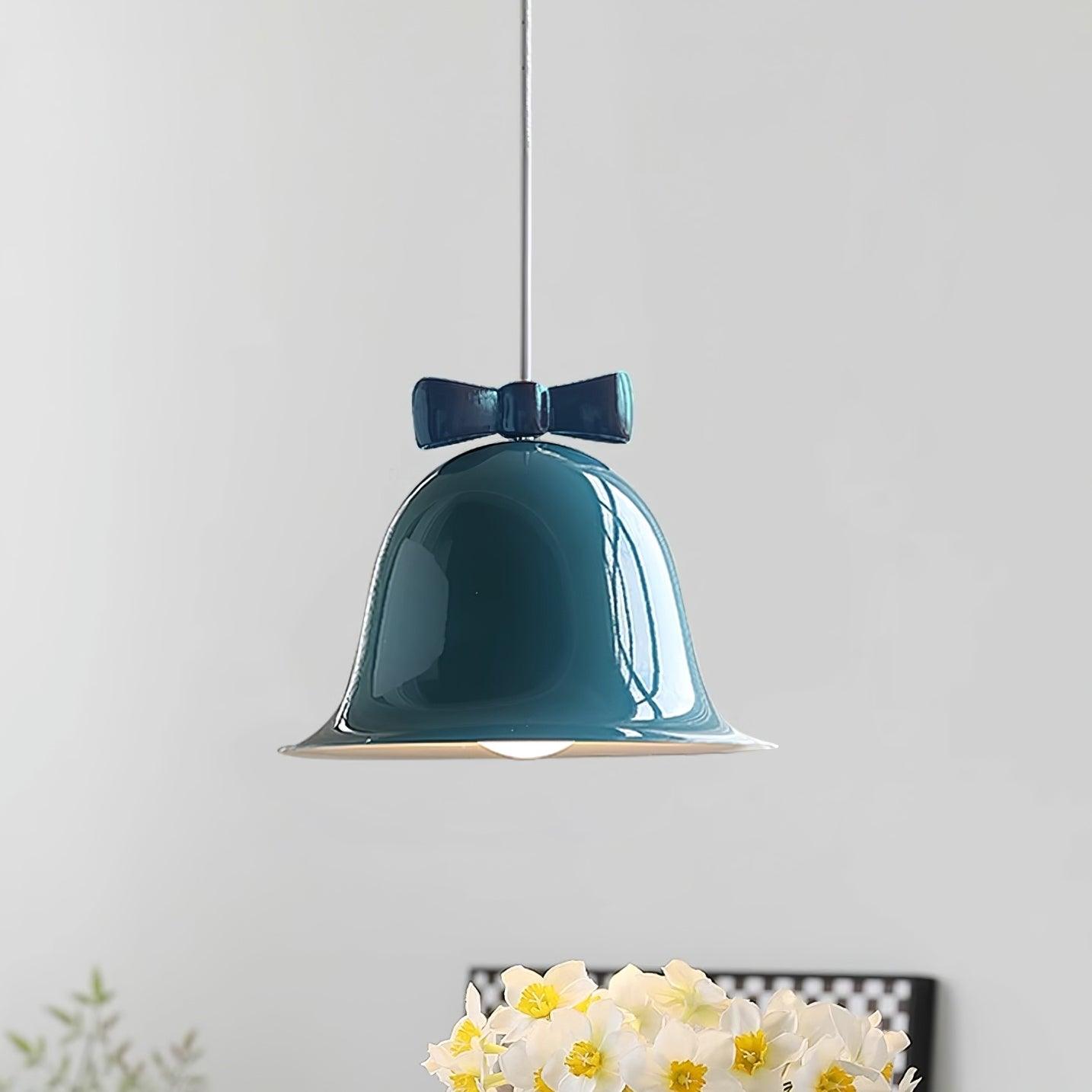 Cute Bells Pendant Lamp Glass Bow Dainty - Letslighting
