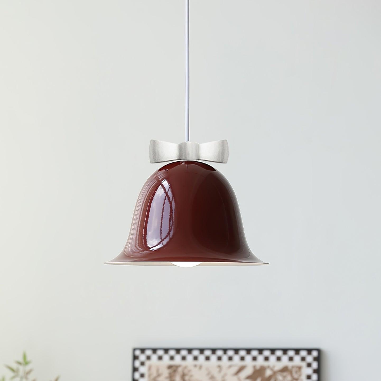 Cute Bells Pendant Lamp Glass Bow Dainty - Letslighting