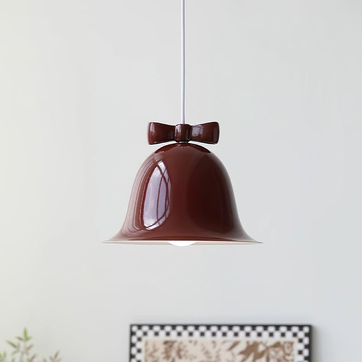 Cute Bells Pendant Lamp Glass Bow Dainty - Letslighting