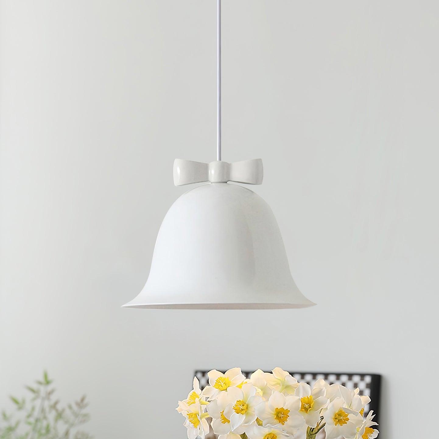 Cute Bells Pendant Lamp Glass Bow Dainty - Letslighting