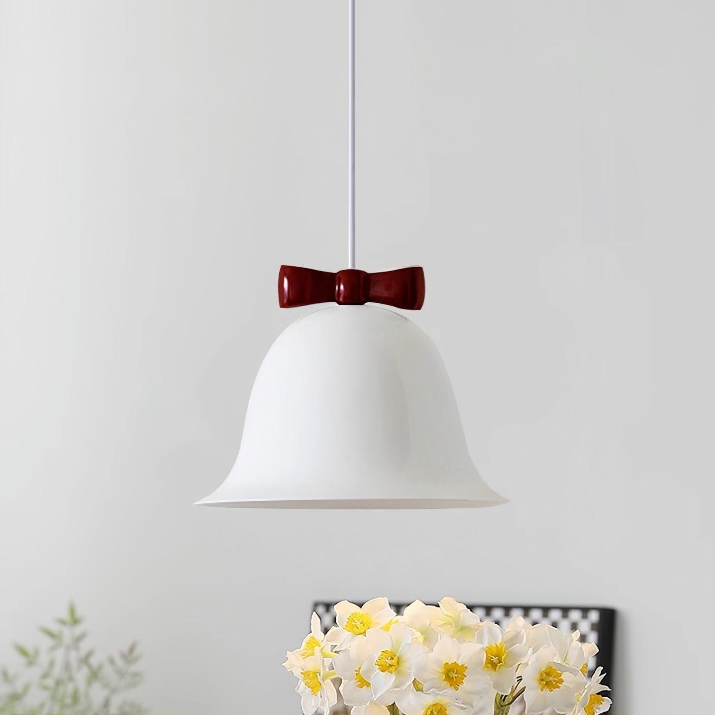 Cute Bells Pendant Lamp Glass Bow Dainty - Letslighting