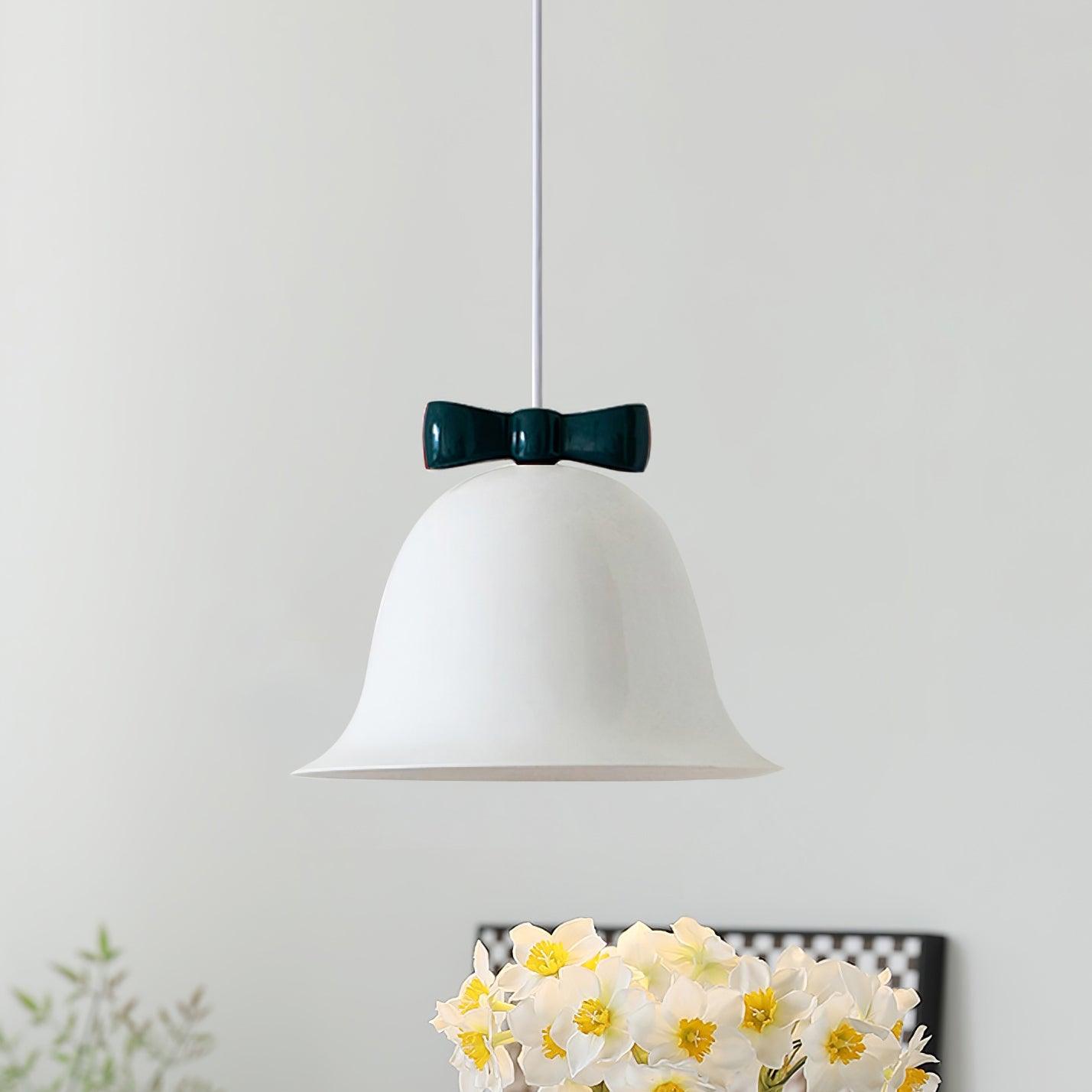 Cute Bells Pendant Lamp Glass Bow Dainty - Letslighting