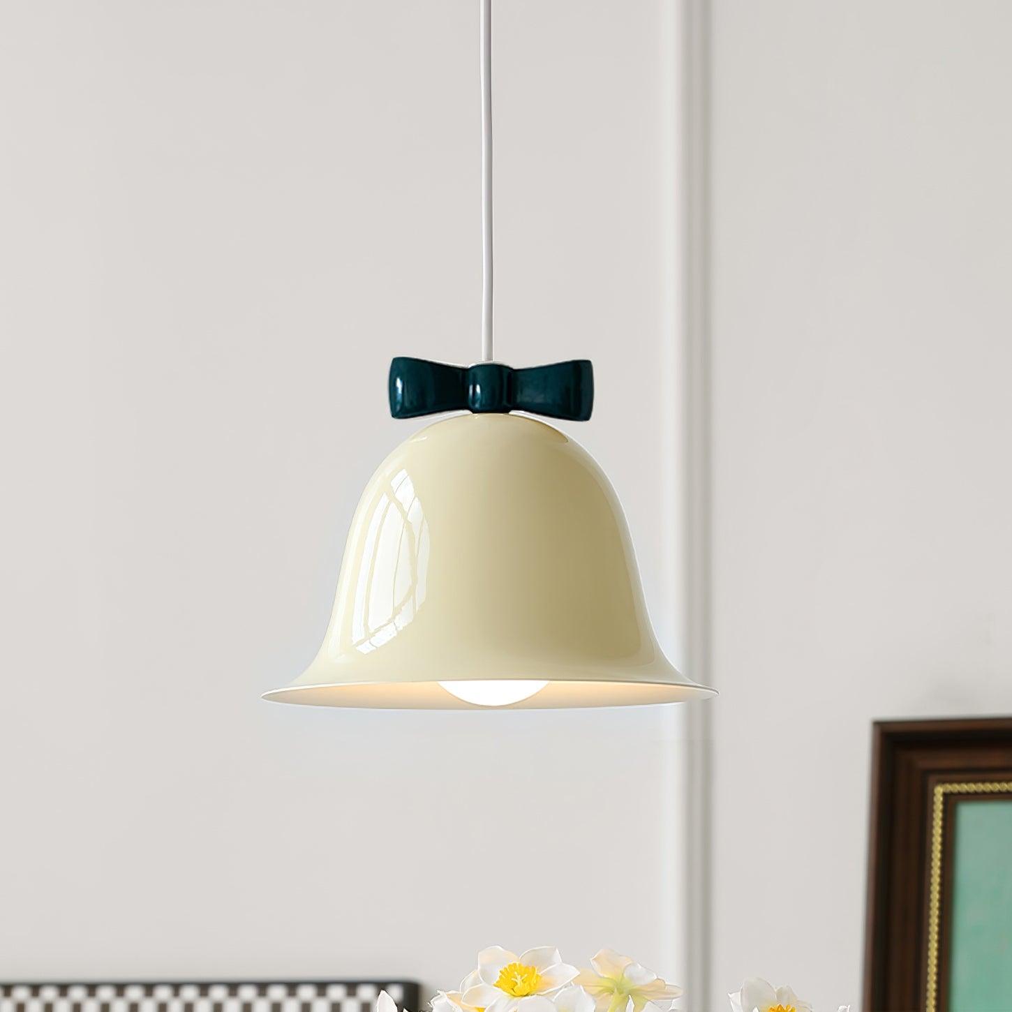 Cute Bells Pendant Lamp Glass Bow Dainty - Letslighting
