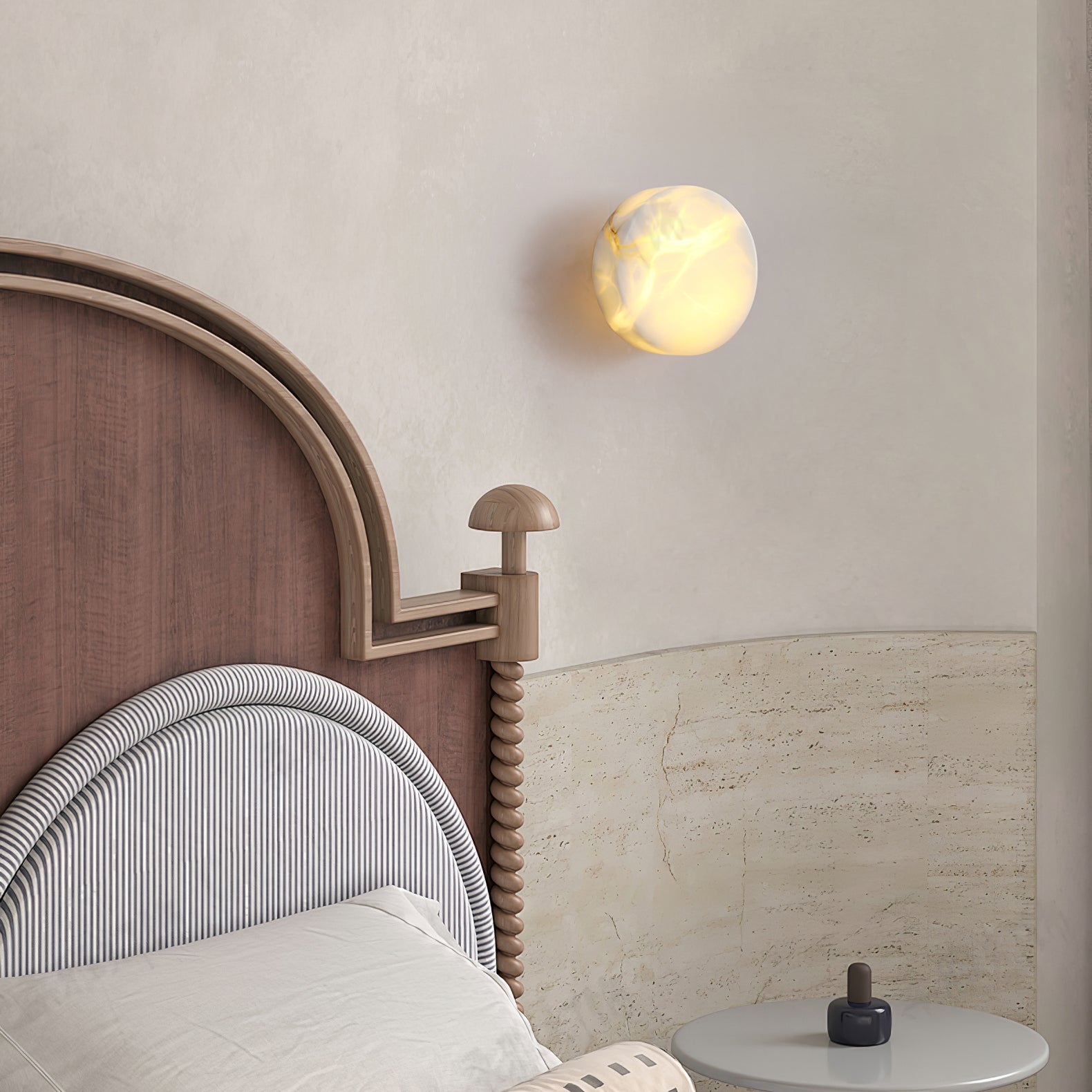 Glim Modern Minimalist Brass Alabaster Wall Lamp - Letslighting
