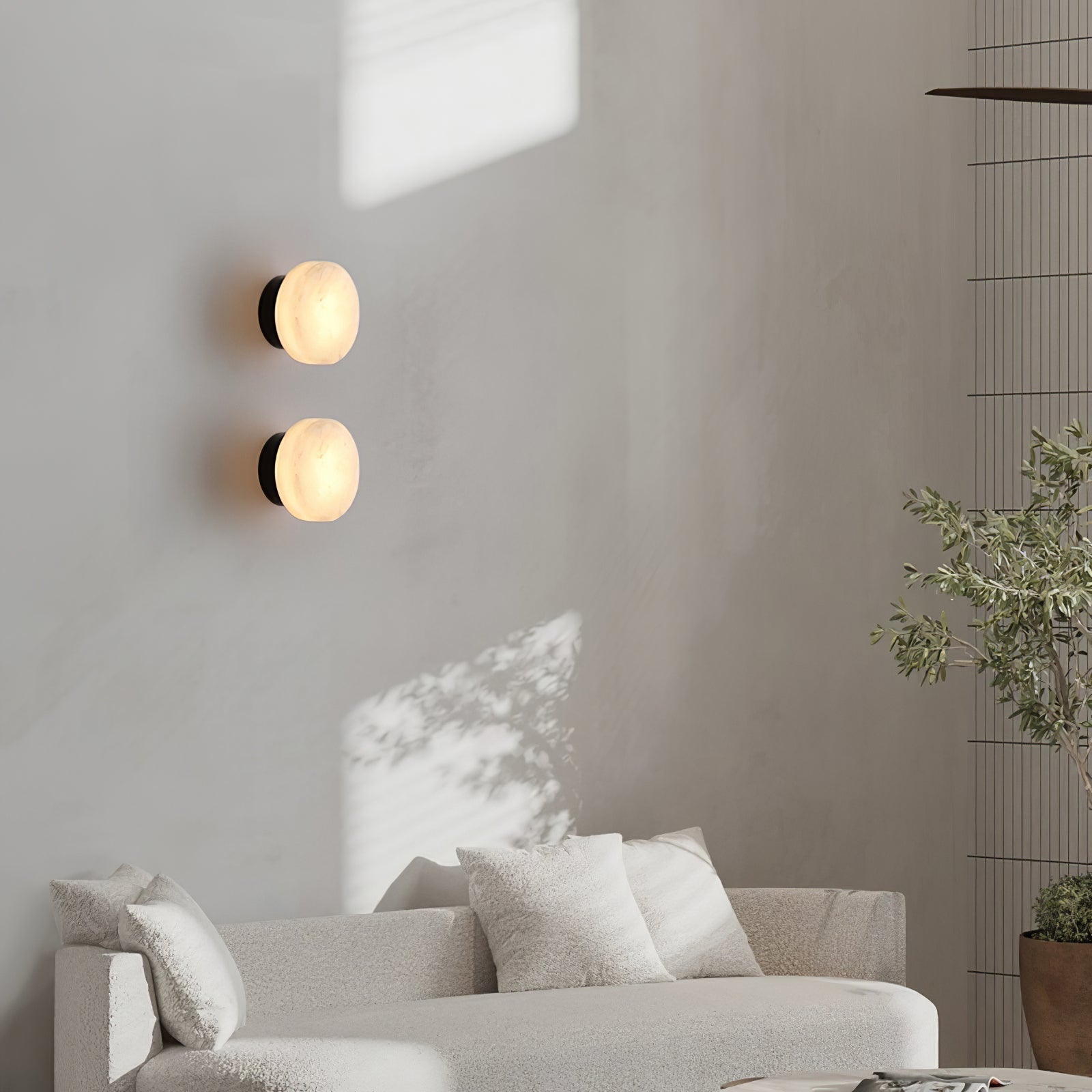 Glim Modern Minimalist Brass Alabaster Wall Lamp - Letslighting