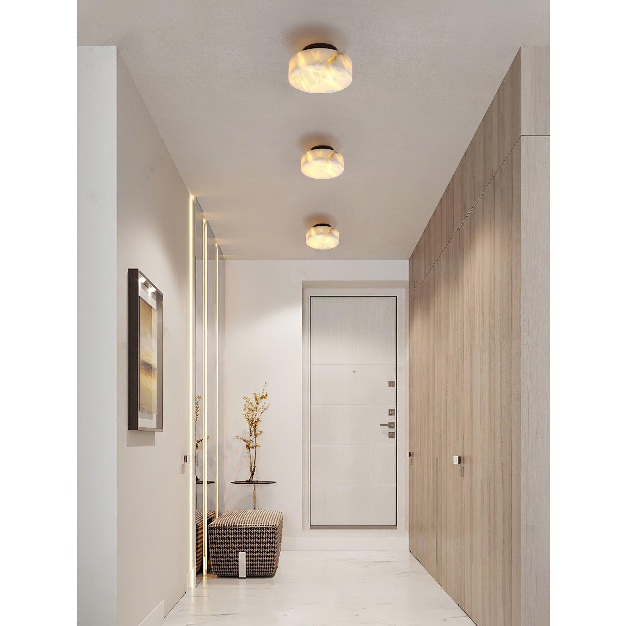 Glim Modern Minimalist Brass Alabaster Wall Lamp - Letslighting