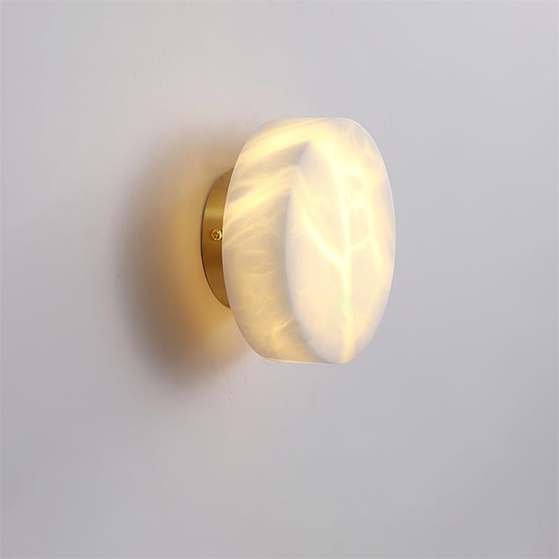 Glim Modern Minimalist Brass Alabaster Wall Lamp - Letslighting