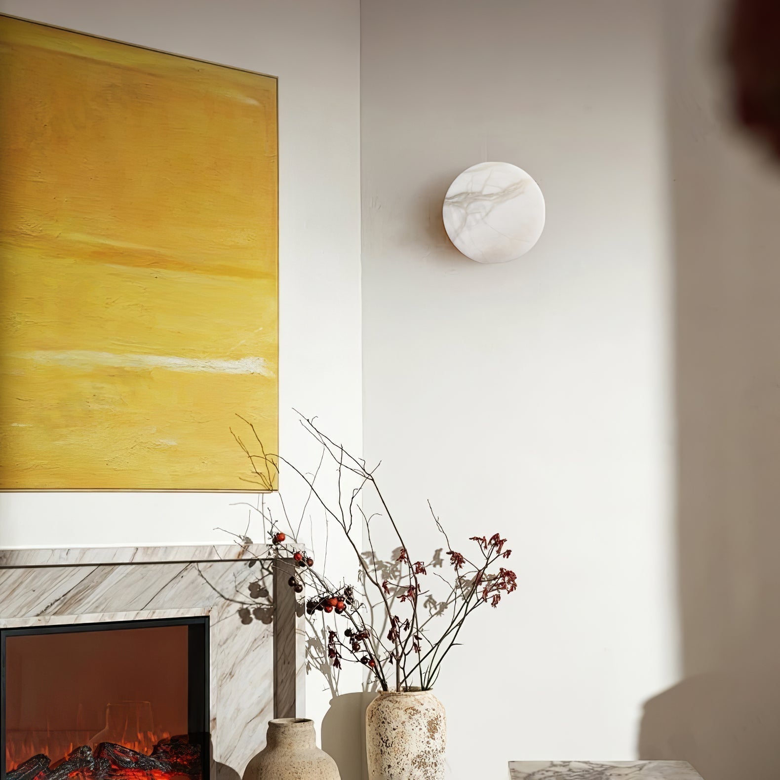 Glim Modern Minimalist Brass Alabaster Wall Lamp - Letslighting