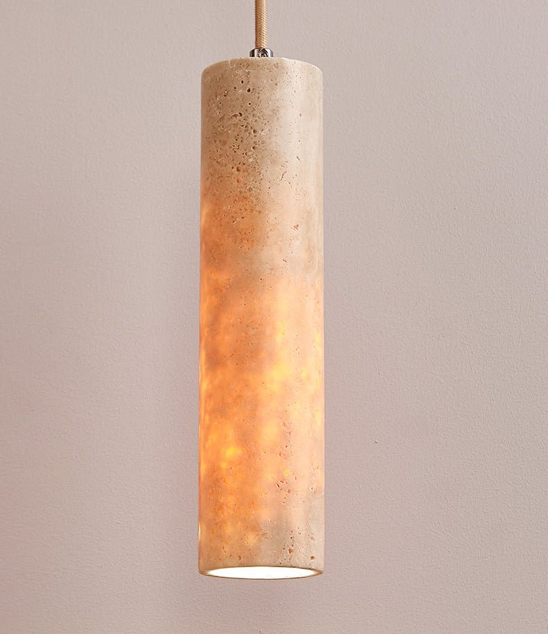 Cylindrical Travertine Pendant Light - Letslighting