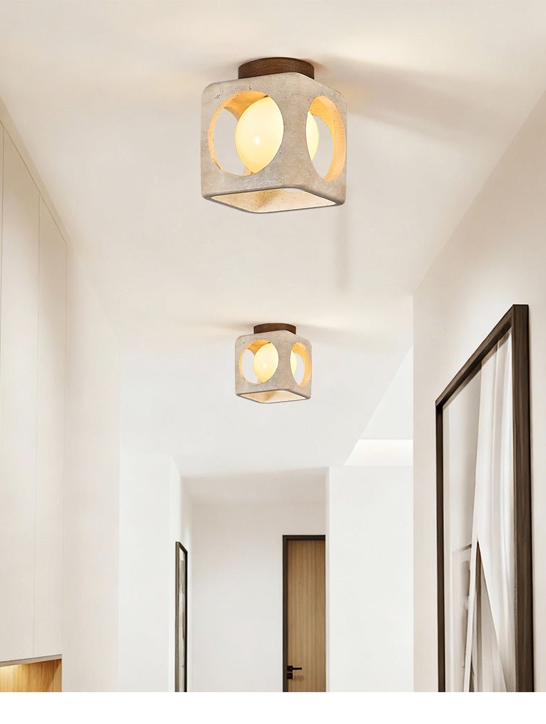 Cylinor Modern Travertine Ceiling Light