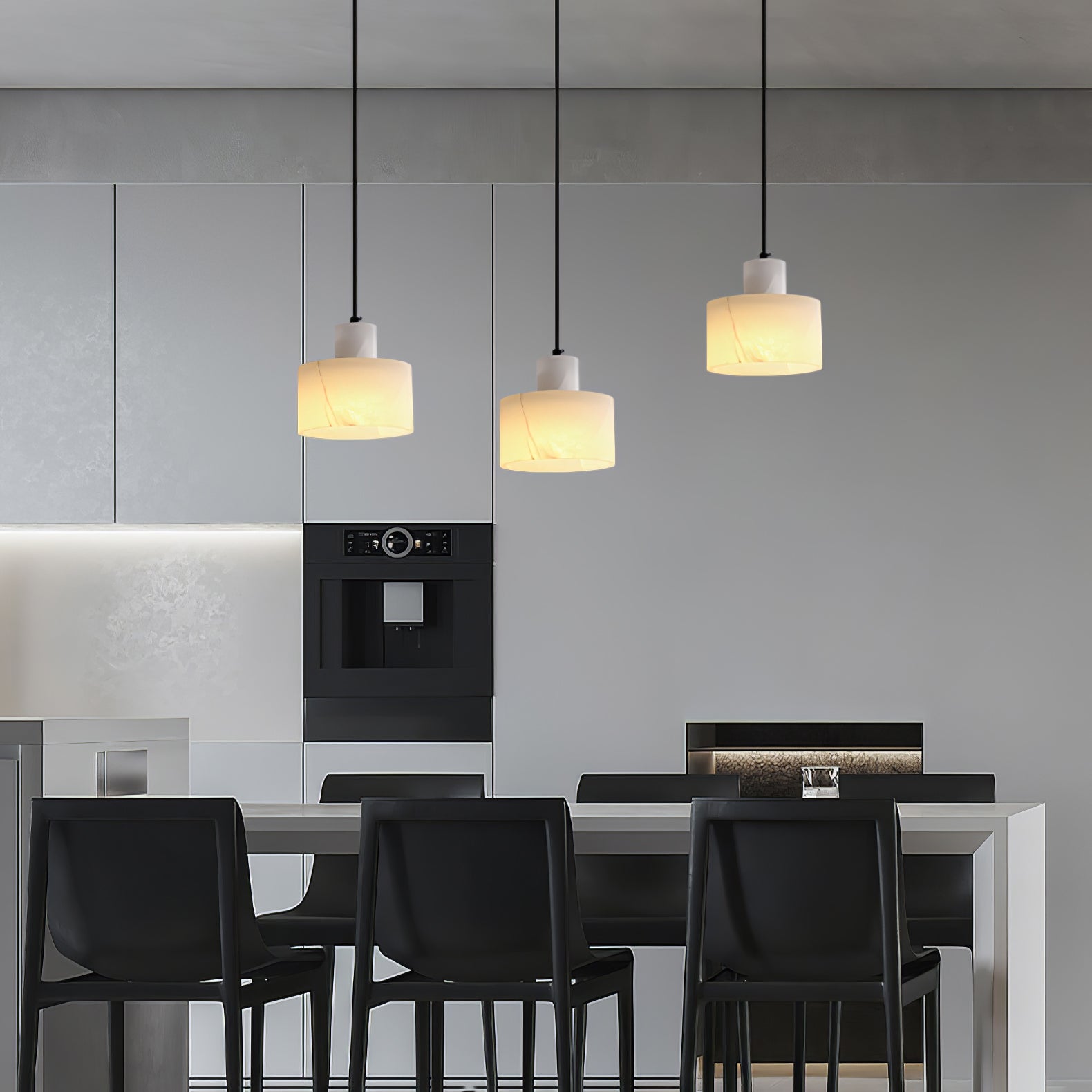 Alabaster Pendant Lgiht Dual Cylindrical - Letslighting