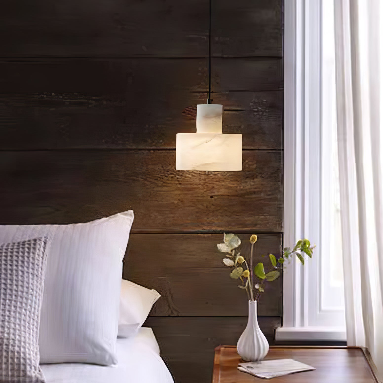 Alabaster Pendant Lgiht Dual Cylindrical - Letslighting