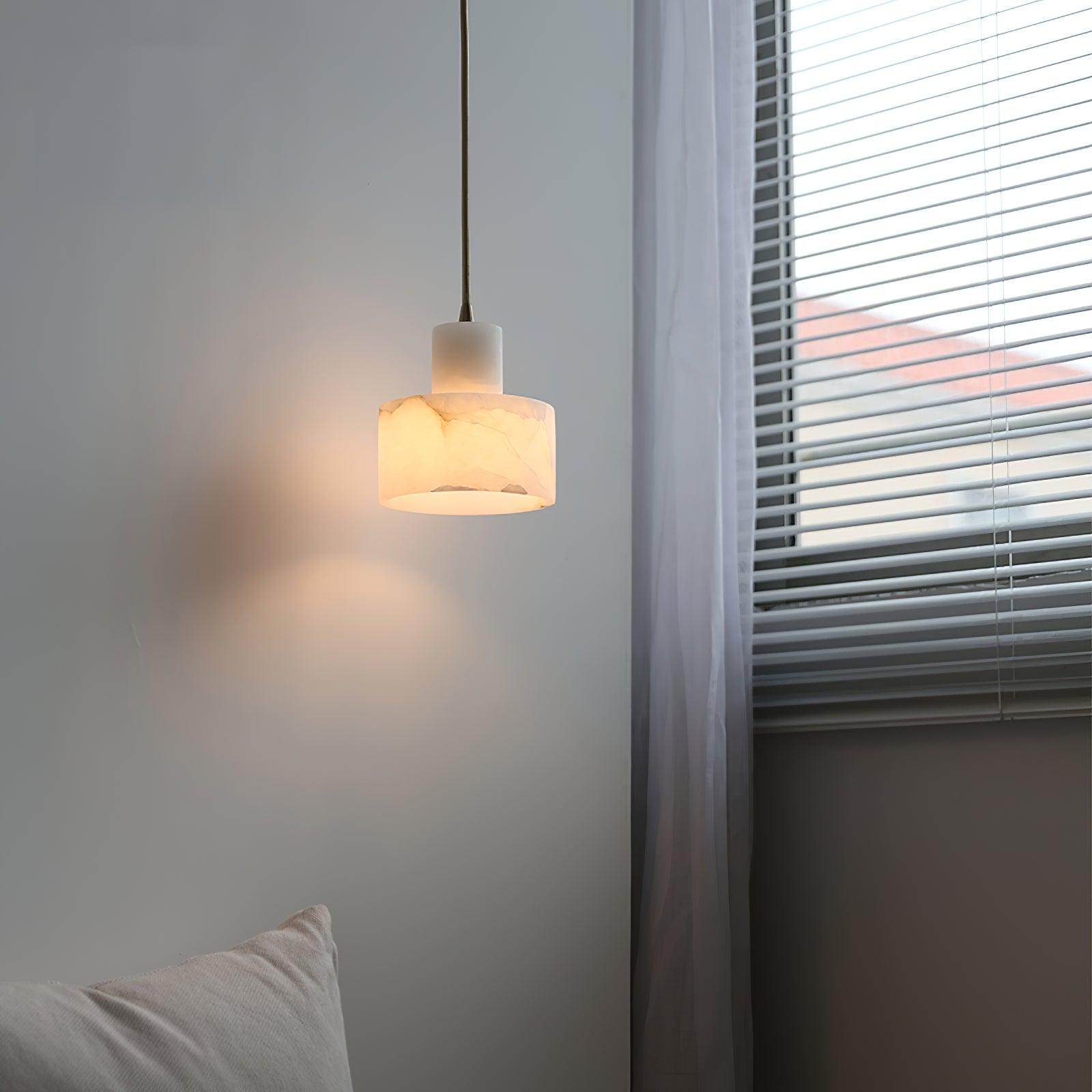 Alabaster Pendant Lgiht Dual Cylindrical - Letslighting