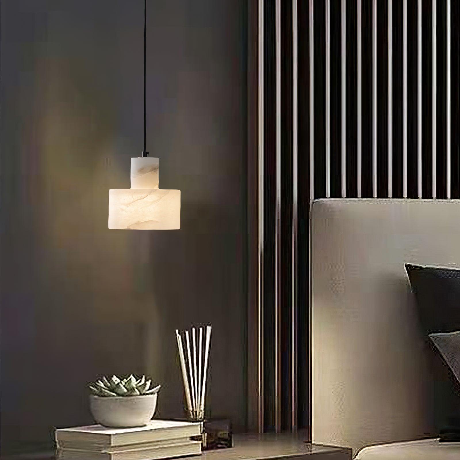 Alabaster Pendant Lgiht Dual Cylindrical - Letslighting