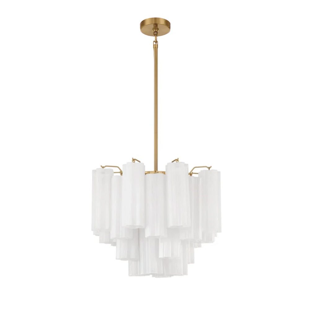 Lustra Murano Chandelier Glass Tube Layered Amber