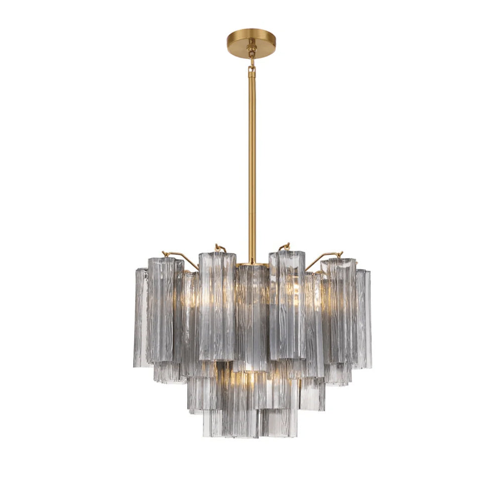 Lustra Murano Chandelier Glass Tube Layered Amber