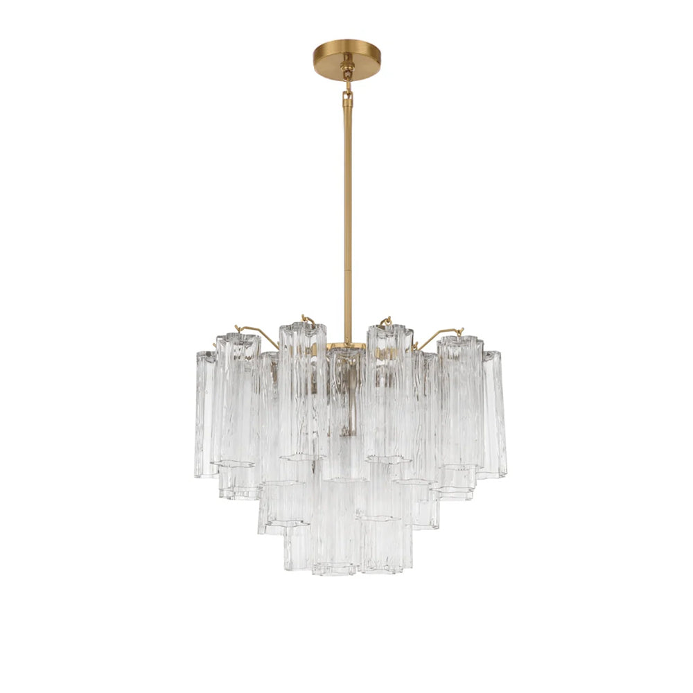 Lustra Murano Chandelier Glass Tube Layered Amber