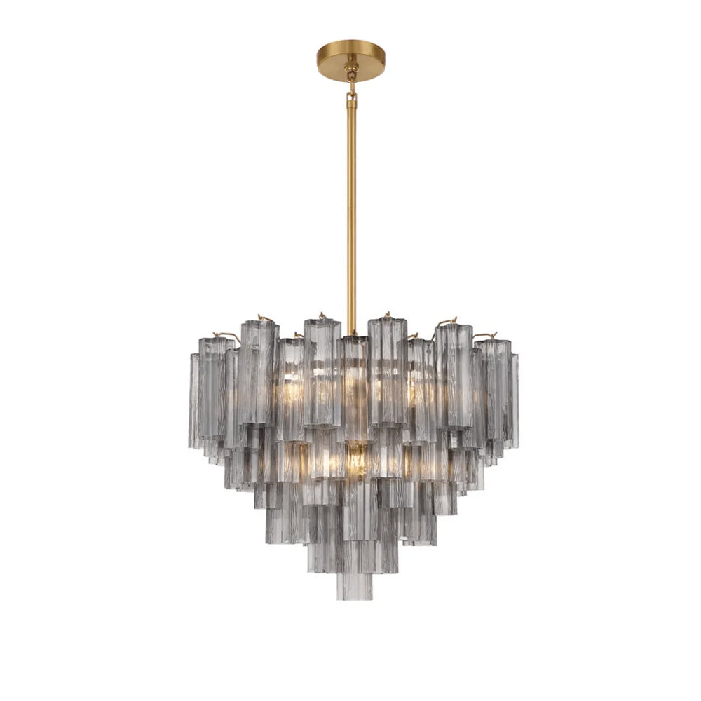 Lustra Murano Chandelier Glass Tube Layered Amber