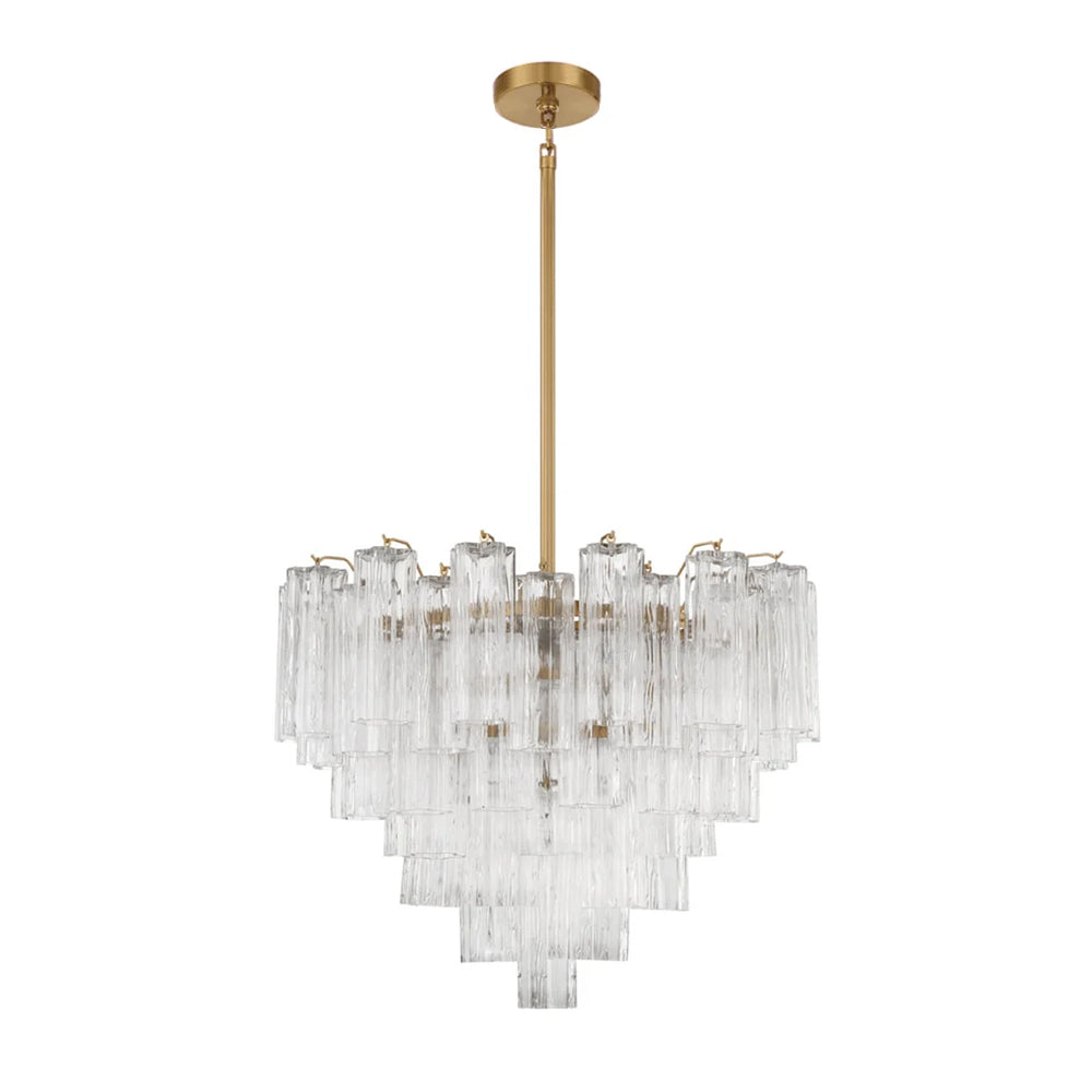 Lustra Murano Chandelier Glass Tube Layered Amber