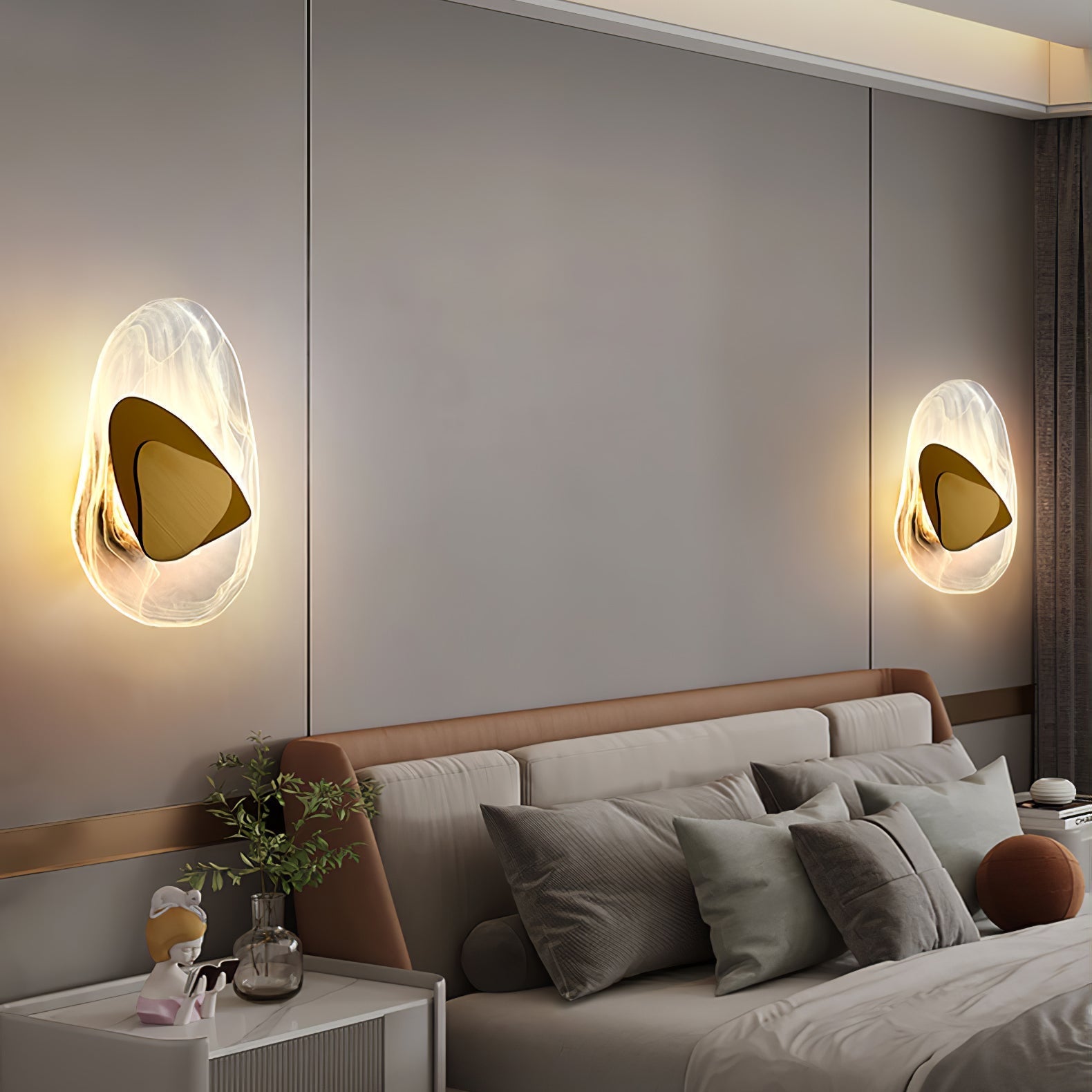 Valentina Artistic Black Glass Wall Lamp - Letslighting