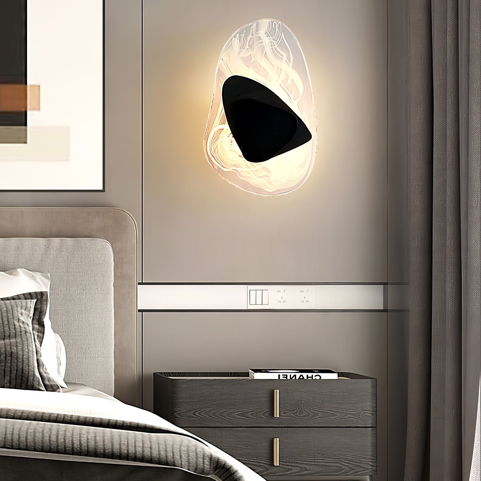 Valentina Artistic Black Glass Wall Lamp - Letslighting