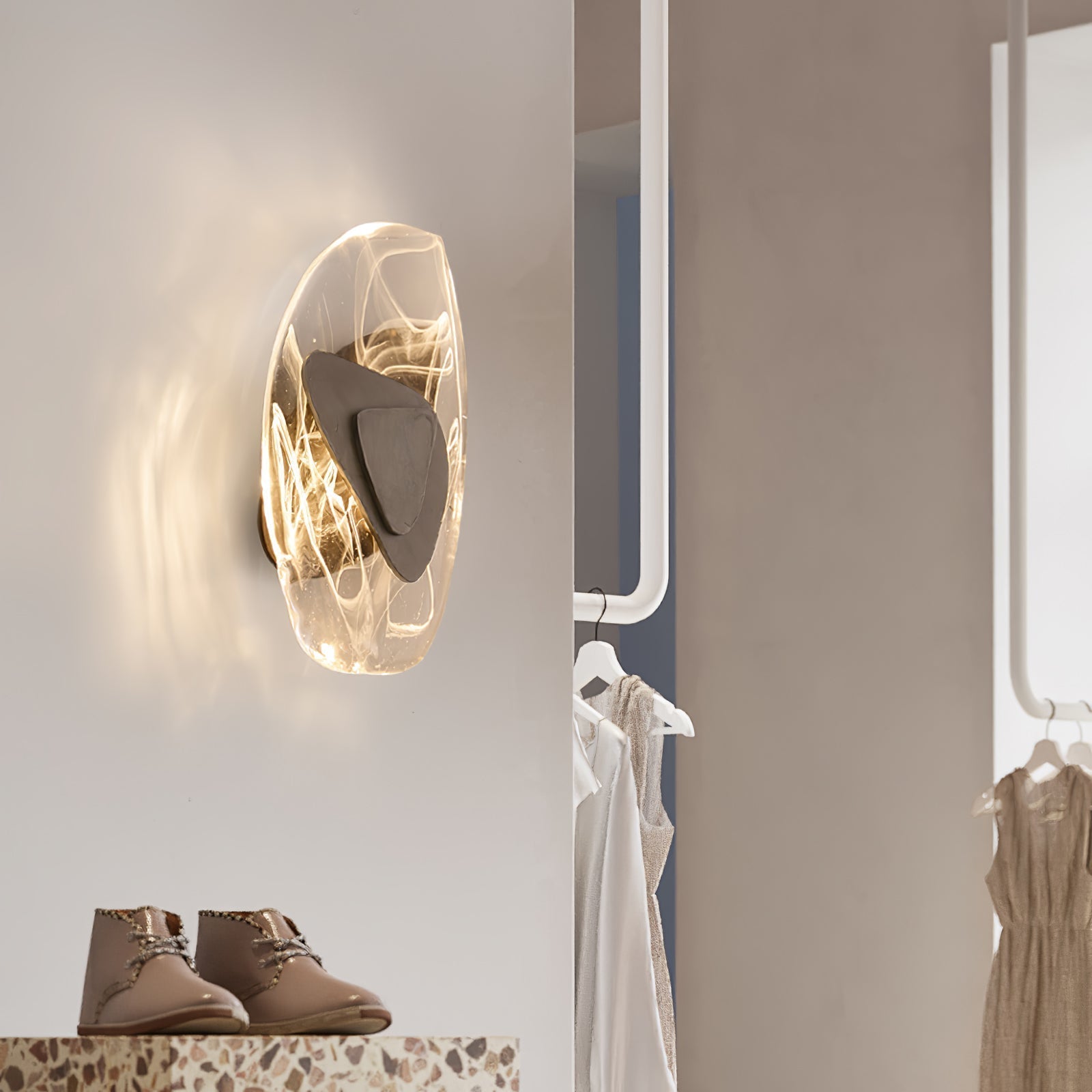 Valentina Artistic Black Glass Wall Lamp - Letslighting