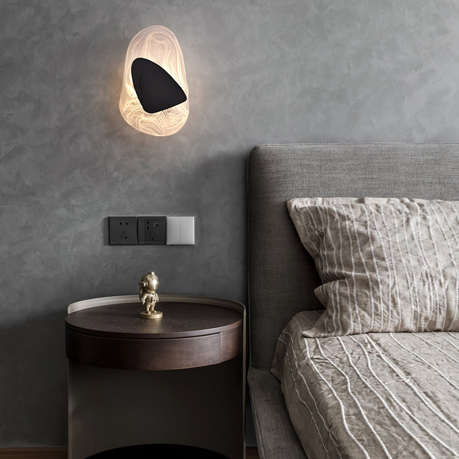 Valentina Artistic Black Glass Wall Lamp - Letslighting