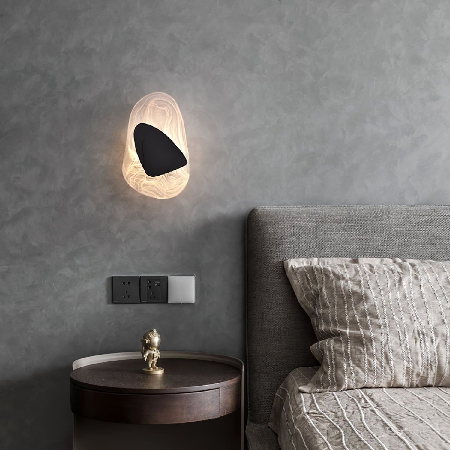 Valentina Artistic Black Glass Wall Lamp - Letslighting