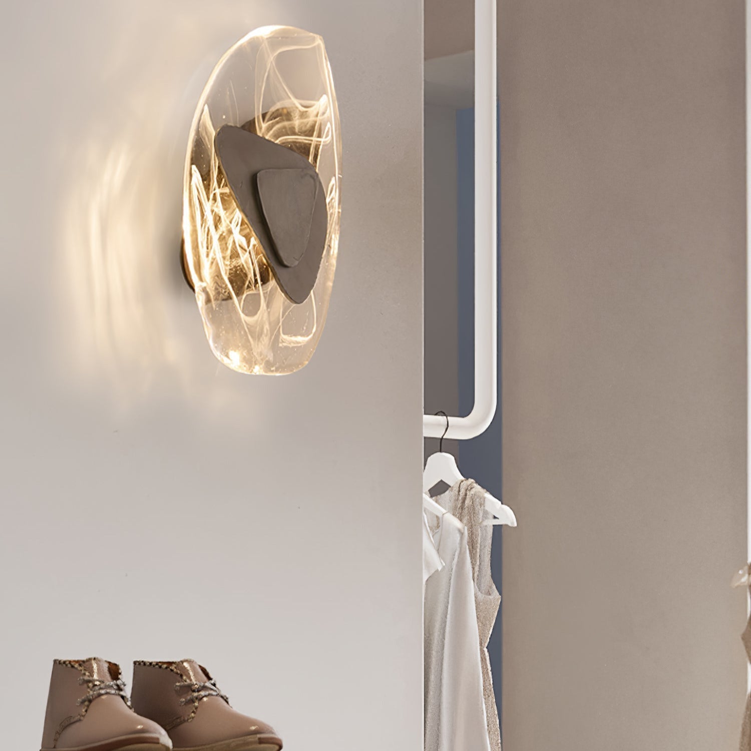 Valentina Artistic Black Glass Wall Lamp - Letslighting