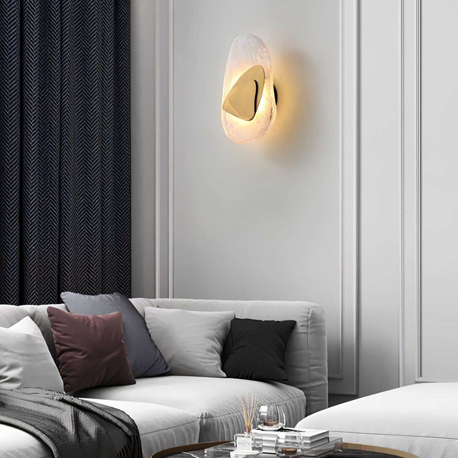 Valentina Artistic Black Glass Wall Lamp - Letslighting