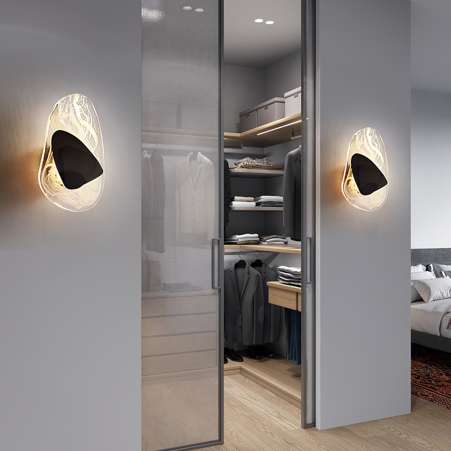 Valentina Artistic Black Glass Wall Lamp - Letslighting
