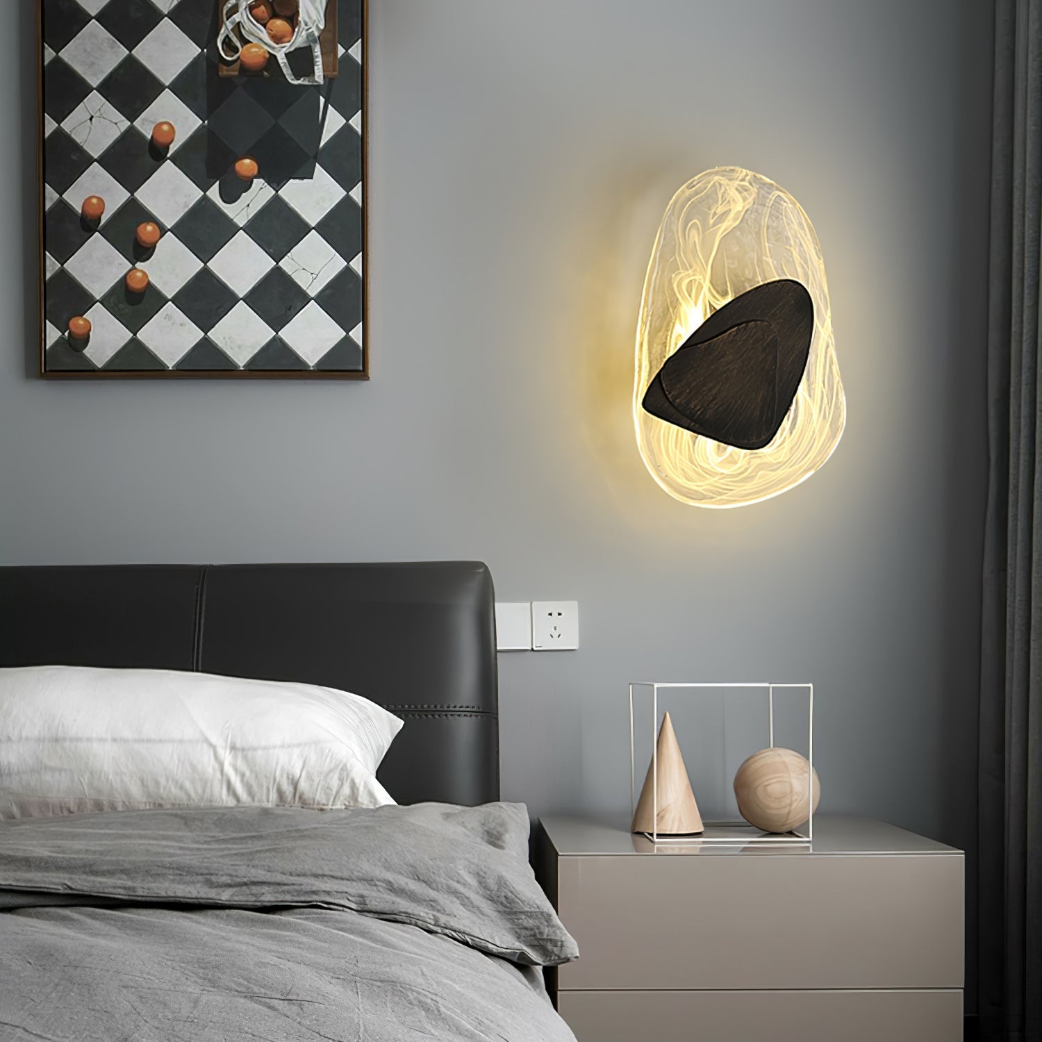 Valentina Artistic Black Glass Wall Lamp - Letslighting