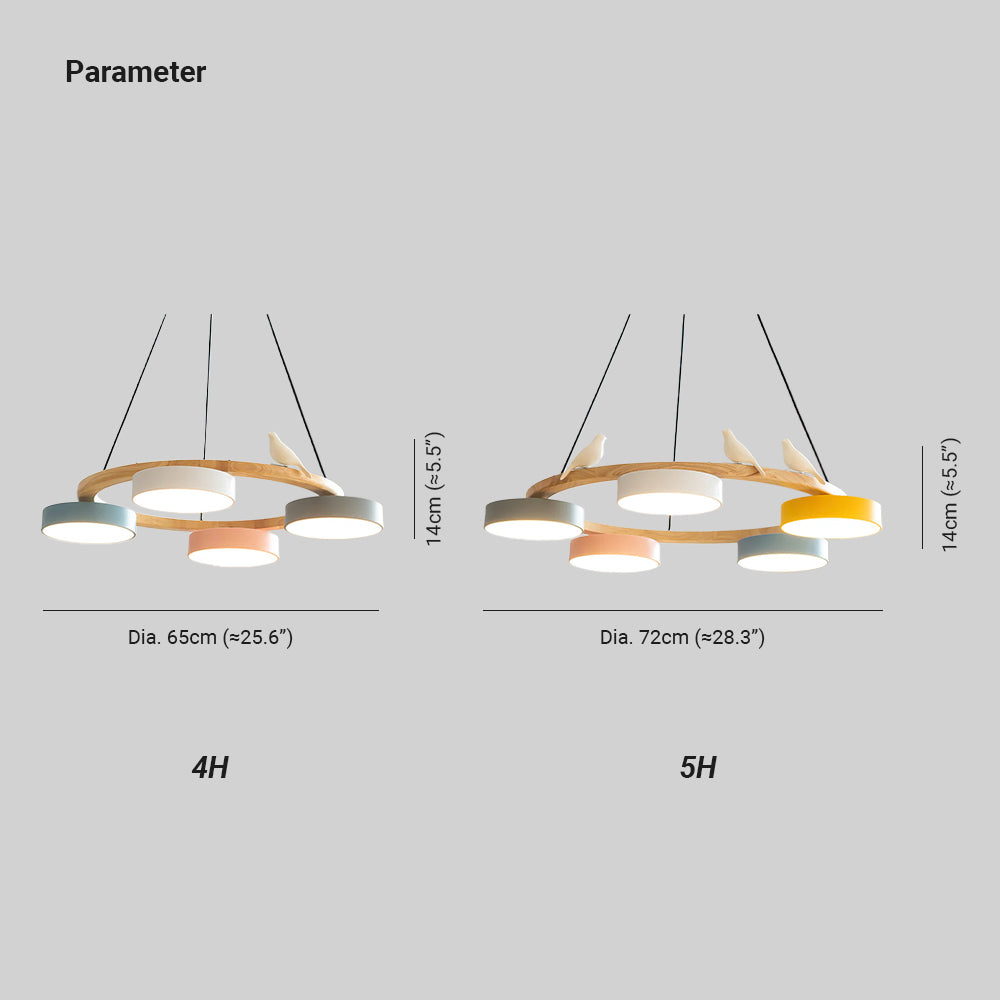 Muto Chandelier Bird Round