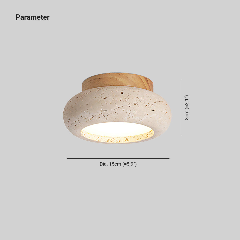 Ritta Mini Donut Travertine Ceiling Light