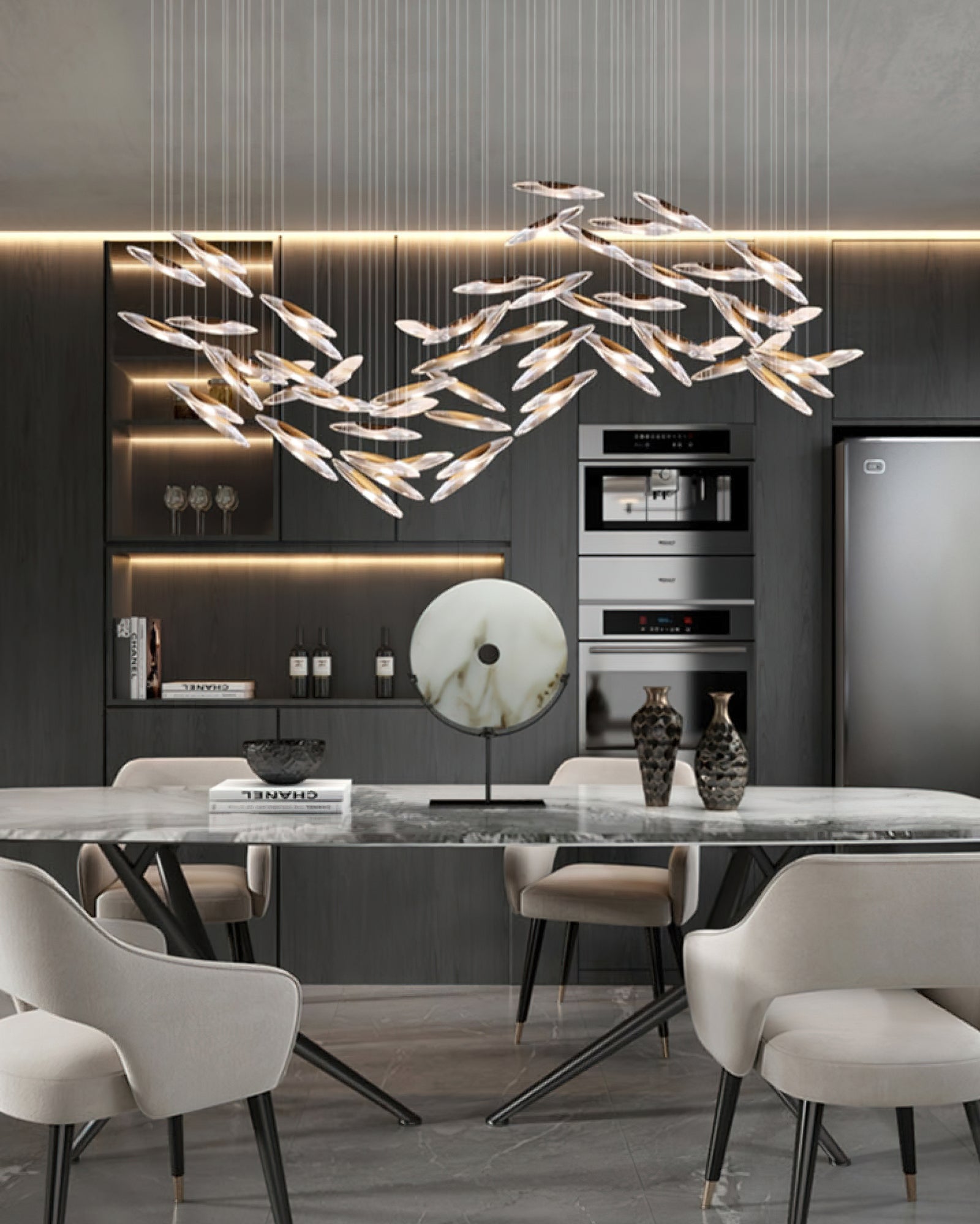 Armira Luxury Moonlight Whispers Glass Chandelier - Letslighting