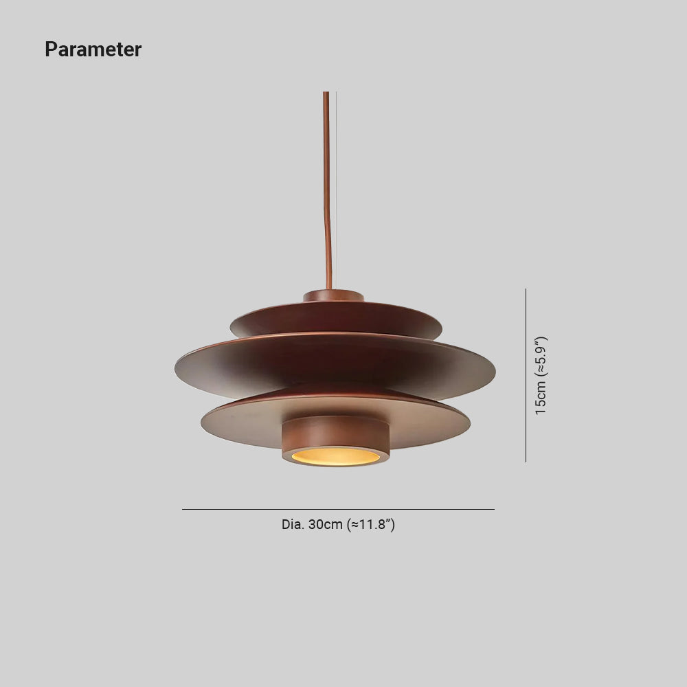 Muto Mid Century Walnut Pendant Light