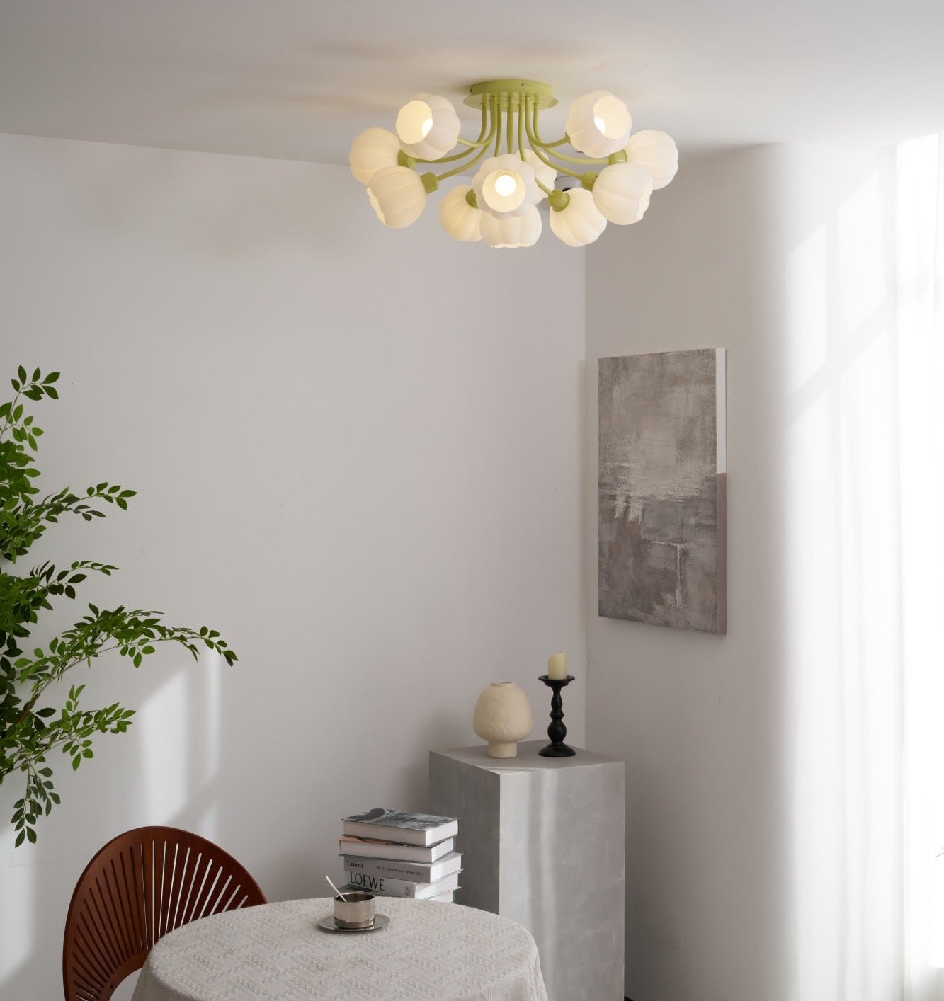 Zenorarae Elegance Matcha Glass Ceiling Lamp - Letslighting