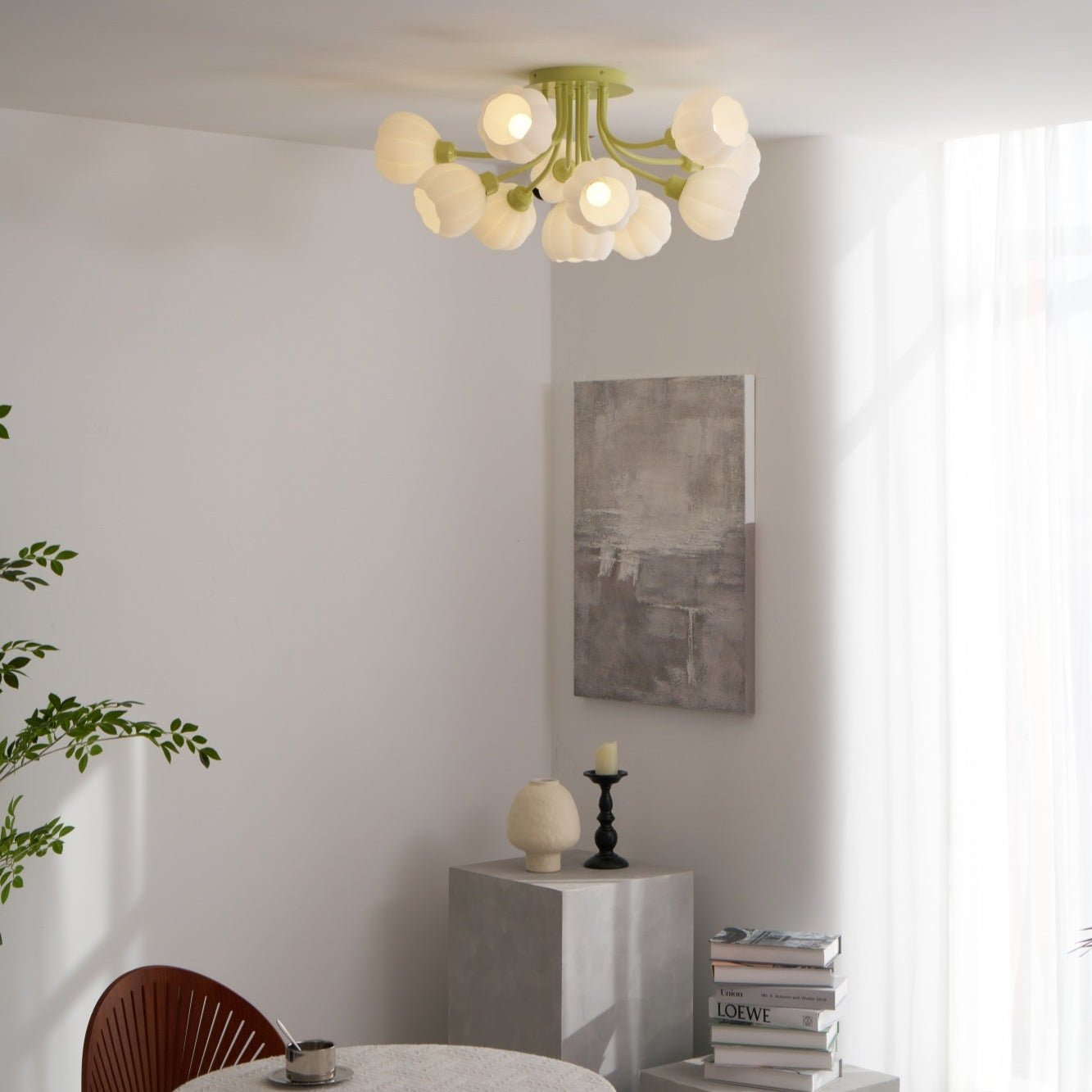 Zenorarae Elegance Matcha Glass Ceiling Lamp - Letslighting