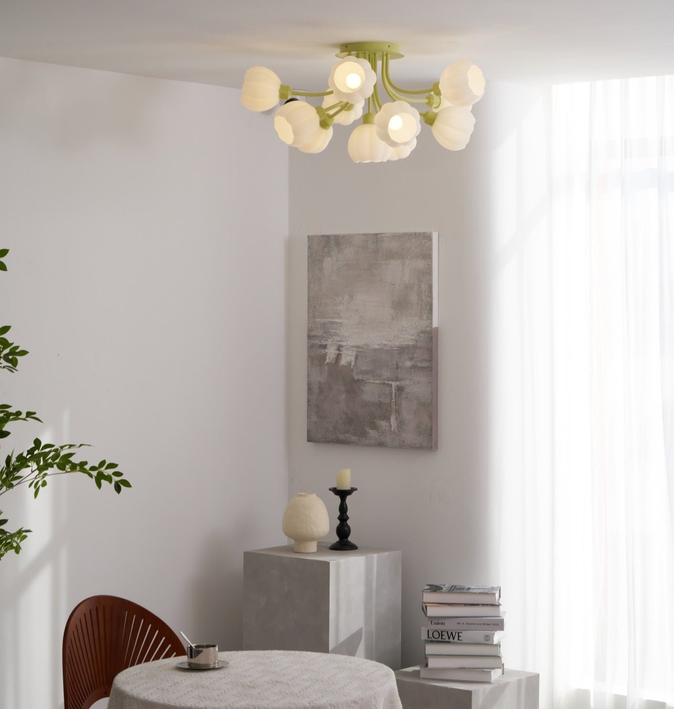 Zenorarae Elegance Matcha Glass Ceiling Lamp - Letslighting