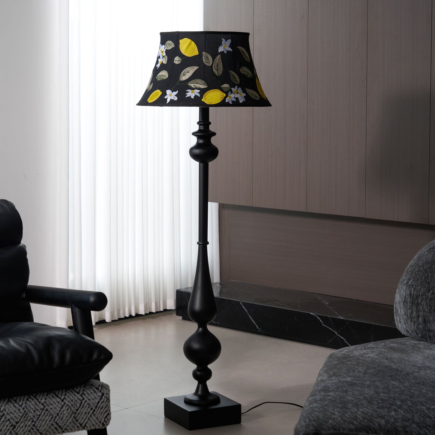 Floren Wood Fabric Classic Floor Lamp - Letslighting