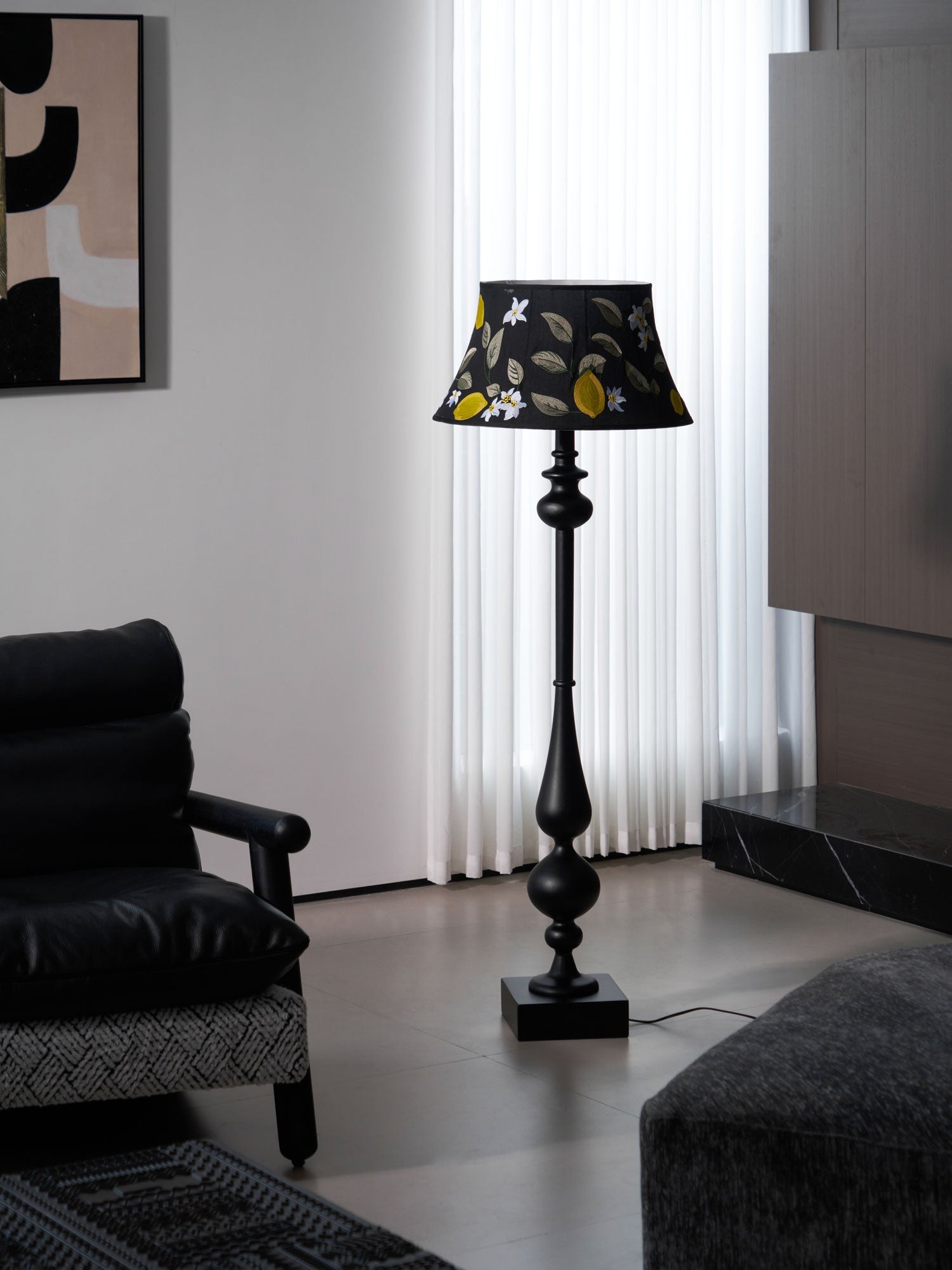Floren Wood Fabric Classic Floor Lamp - Letslighting
