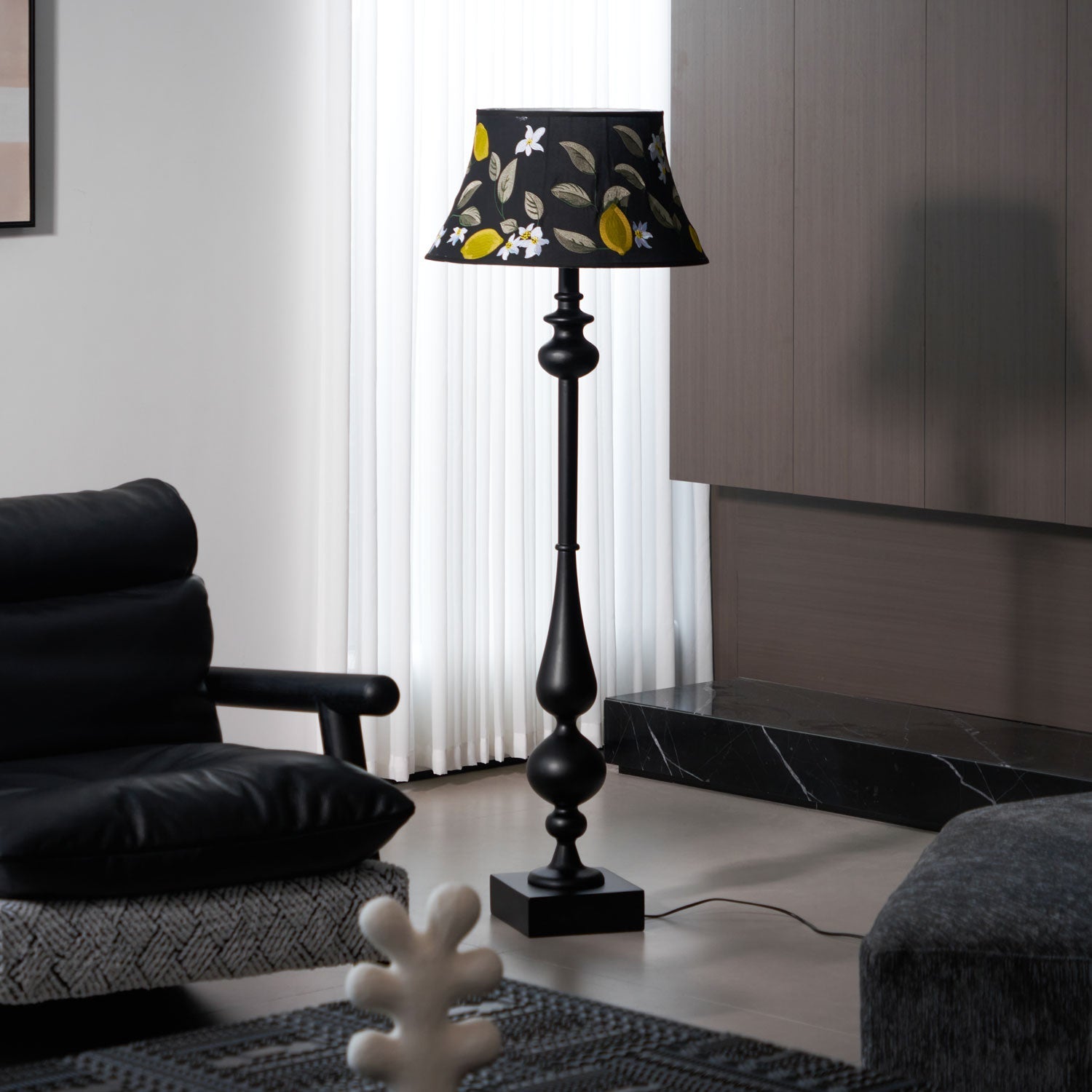 Floren Wood Fabric Classic Floor Lamp - Letslighting