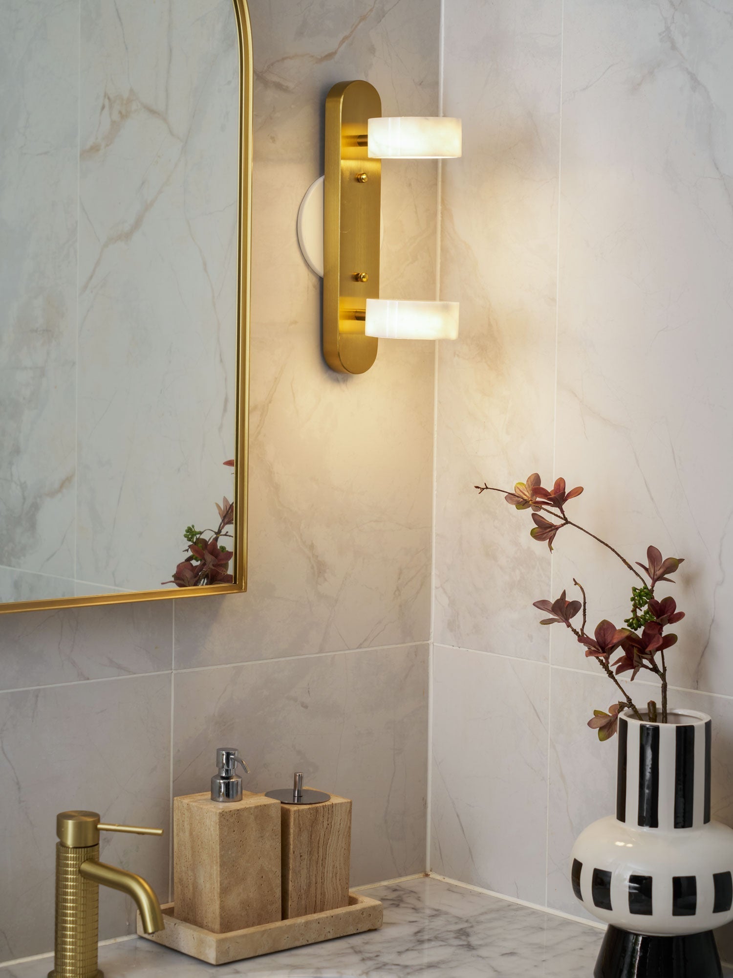 Orshaa Linear Travertine Vanity Light - Letslighting