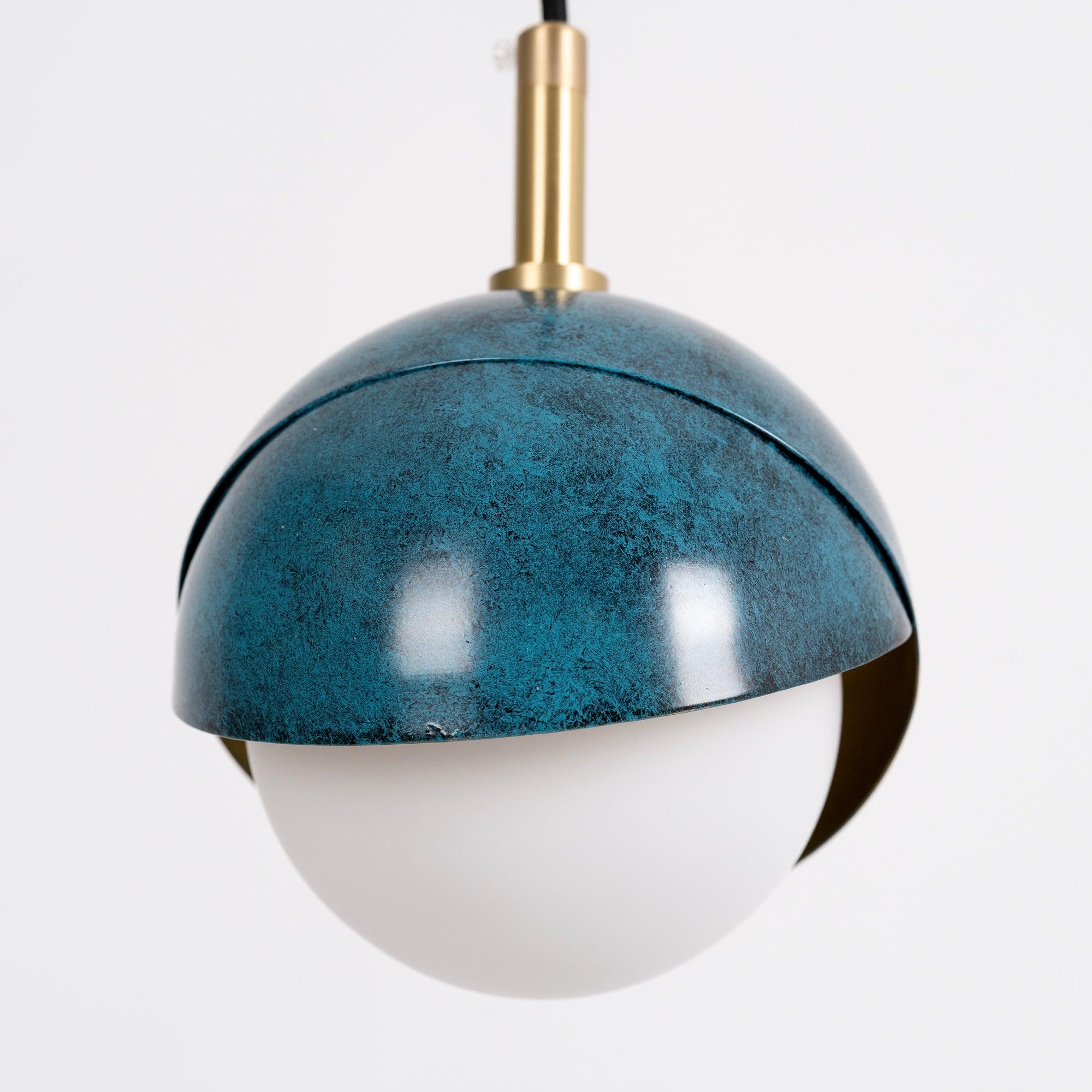 Solara Pendant Lamp Brass Nested Opal Globe Modern - Letslighting