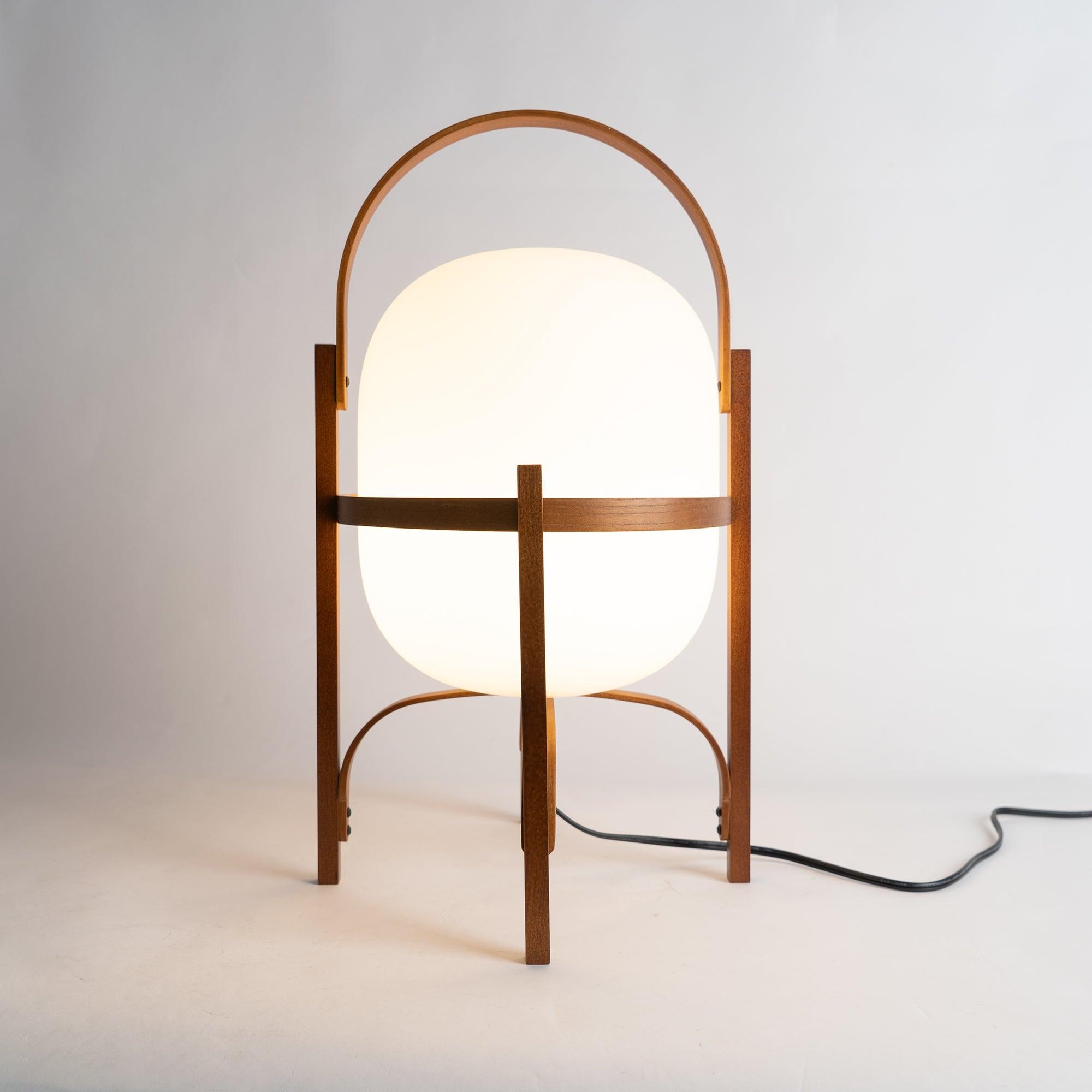 Lethra Wood Glass Table Lamp - Letslighting